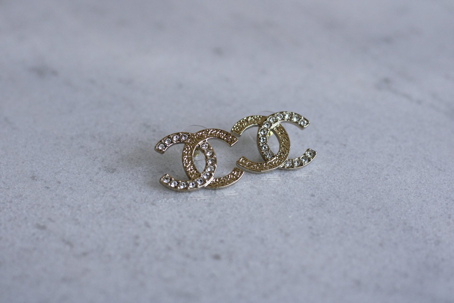 BNIB Chanel 23P Square Earrings with CC logo Silver hardware