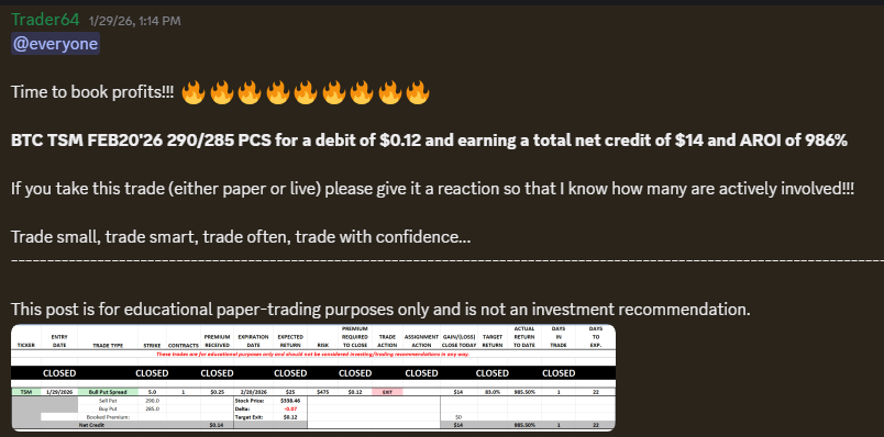 Trade Wins from January