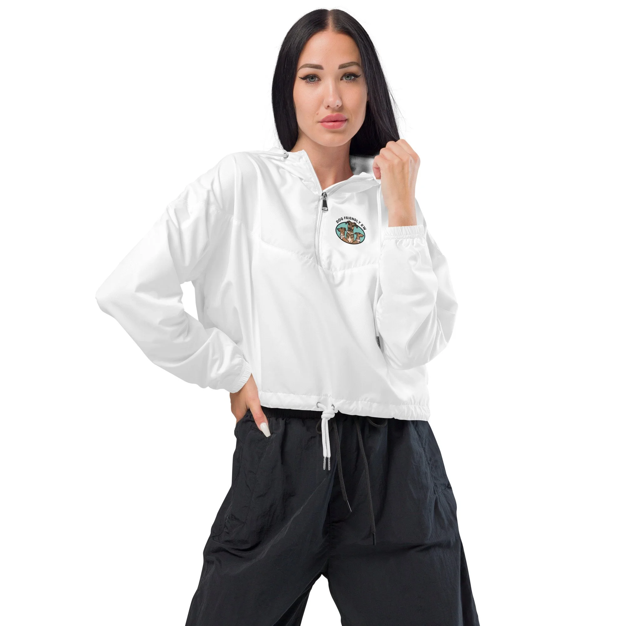 Cropped windbreaker (White)
