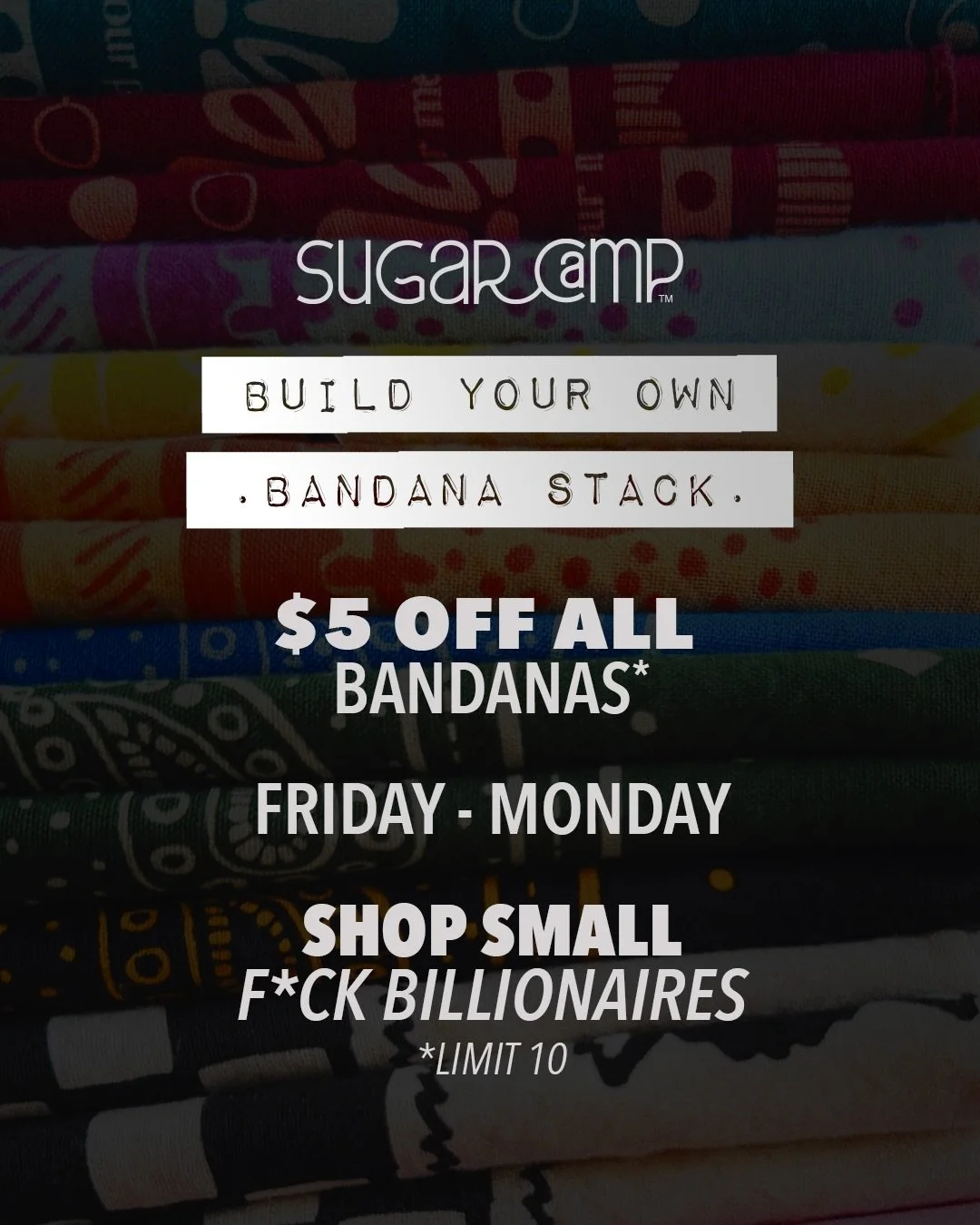 🚨 THE SALE IS LIVE, SUGARS! 🚨
From now through Monday, every single bandana is $5 OFF. Discount added at checkout. 
 Any pattern. Any colorway. Build the stack of your dreams and feel absolutely zero guilt about it. 💅✨ Oh, yeah, they also make rea