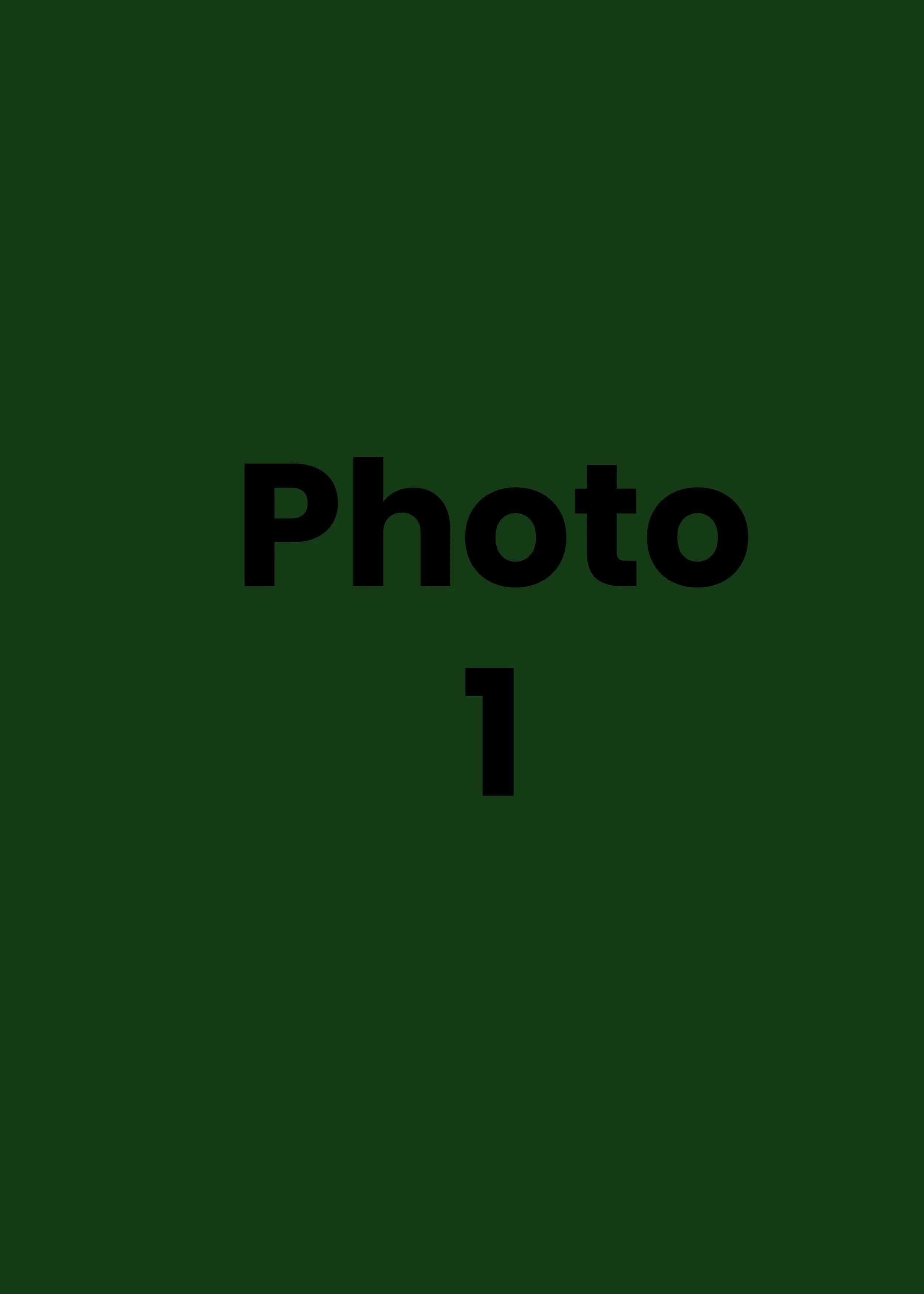 Placeholder image with the text 'Photo 1' on a dark green background.