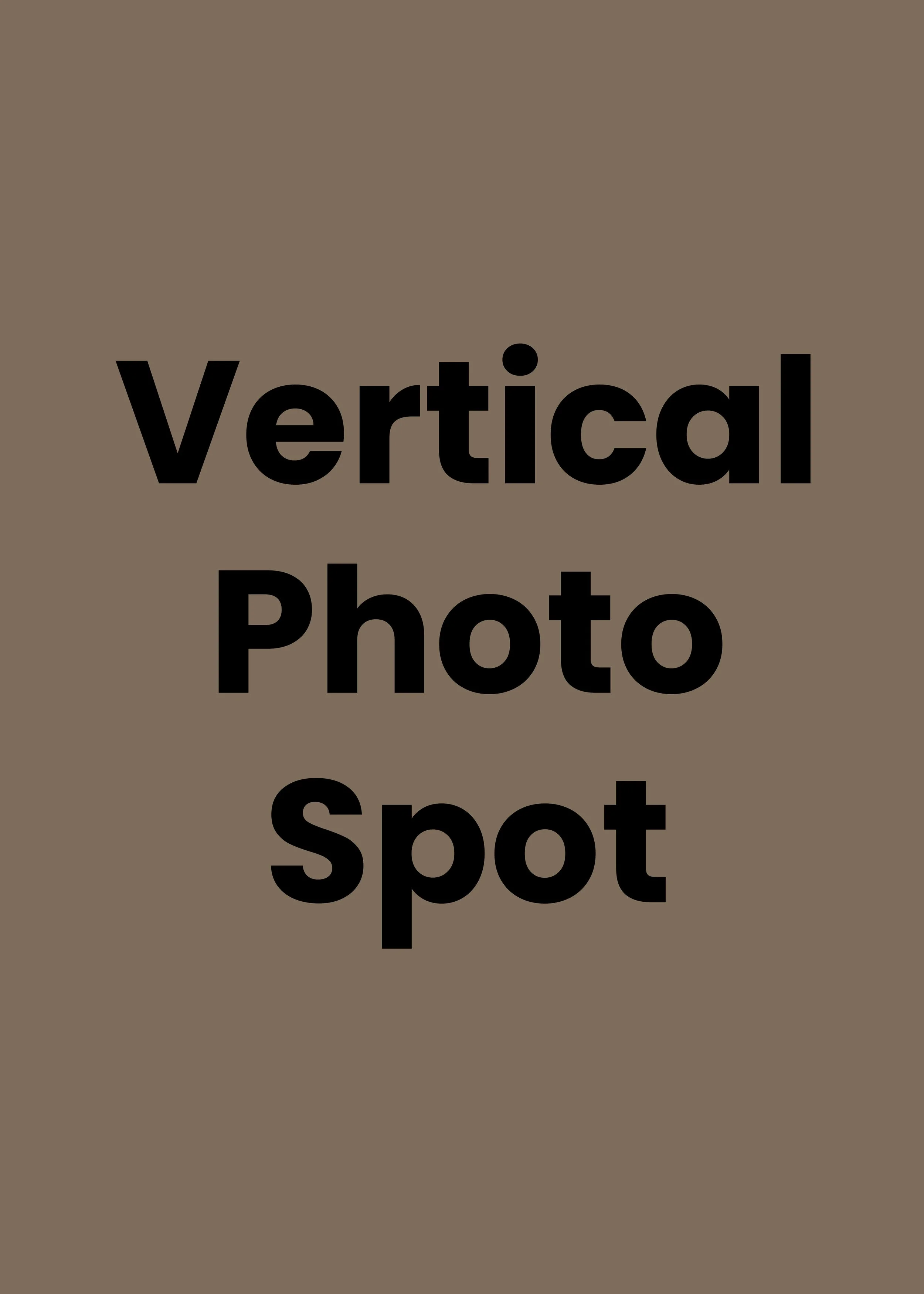 Placeholder image with the text 'Vertical Photo Spot' in large black font on a brown background.