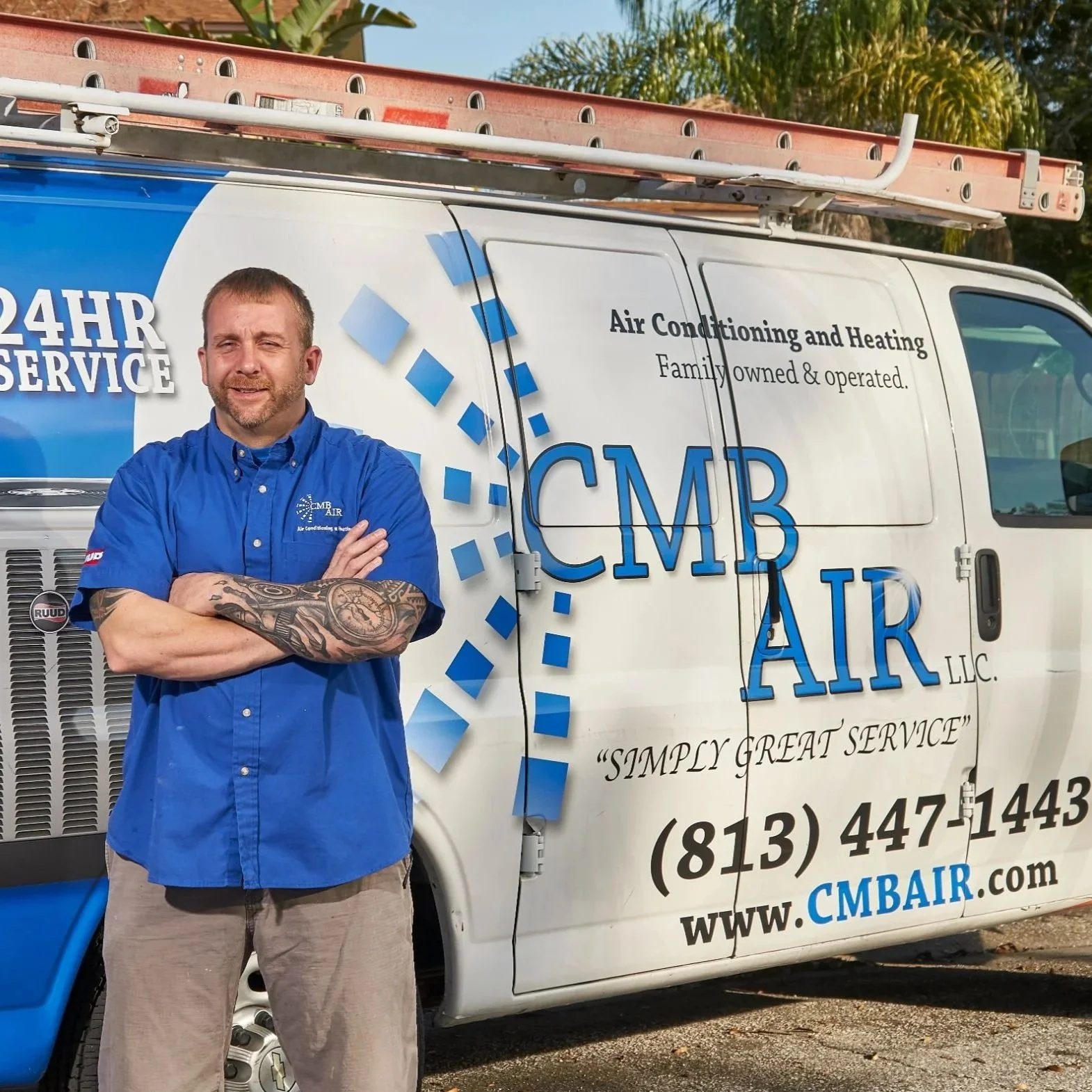 Air conditioning unit in Tampa home illustrating brand choice impact on durability, humidity control, and long-term performance.