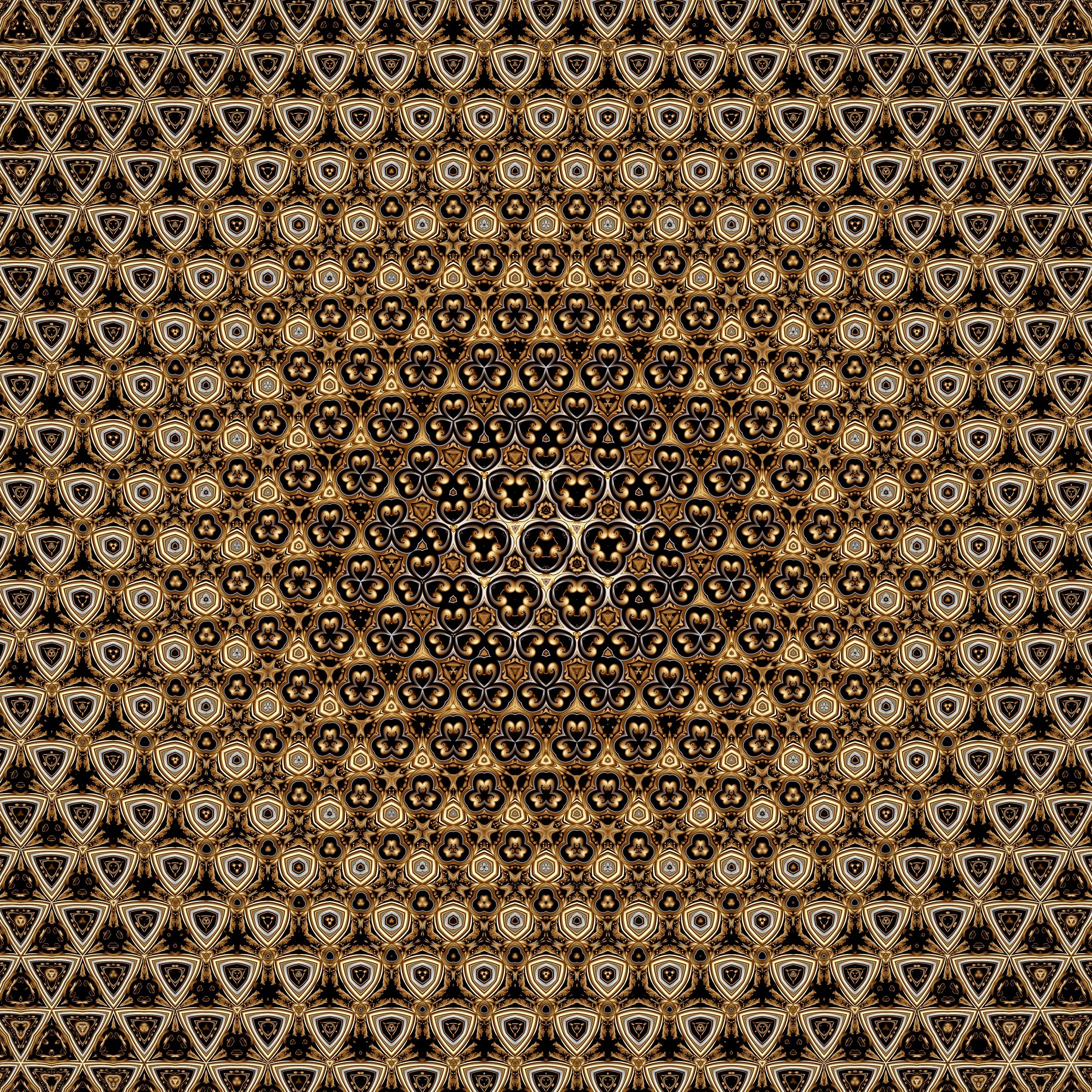 Kaleidoscope *333

Place three mirrors in a triangle with 60-degree corners and the reflections fill the plane with exactly this symmetry, group p3m1, written *333 in John Conway's orbifold notation. David Brewster's 1816 kaleidoscope works on the sa