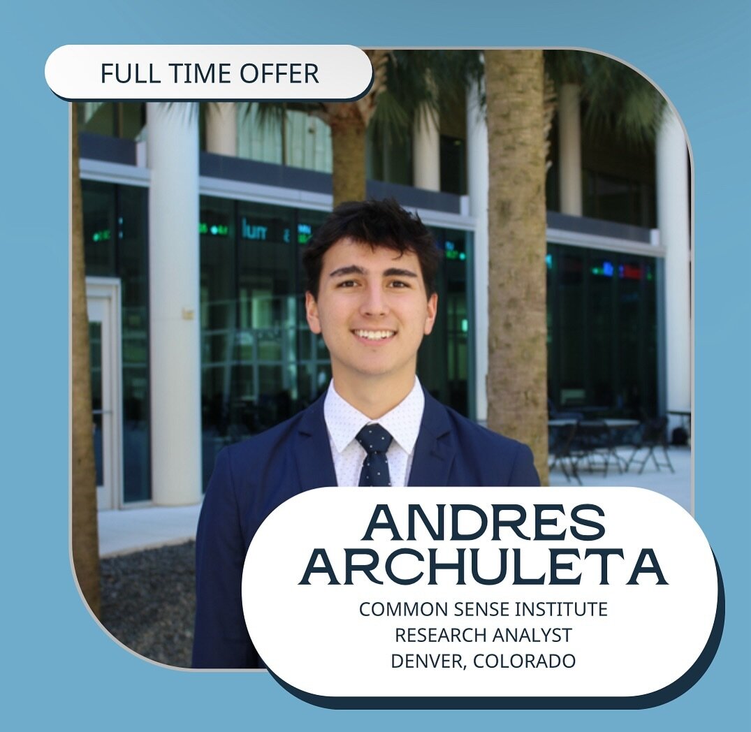 Congratulations to brother Archuleta for accepting a Full Time job offer with Common Sense Institute. We are so proud of your dedication to excellence and know that you will flourish in your career. Thank you for allowing us to play a small part in y