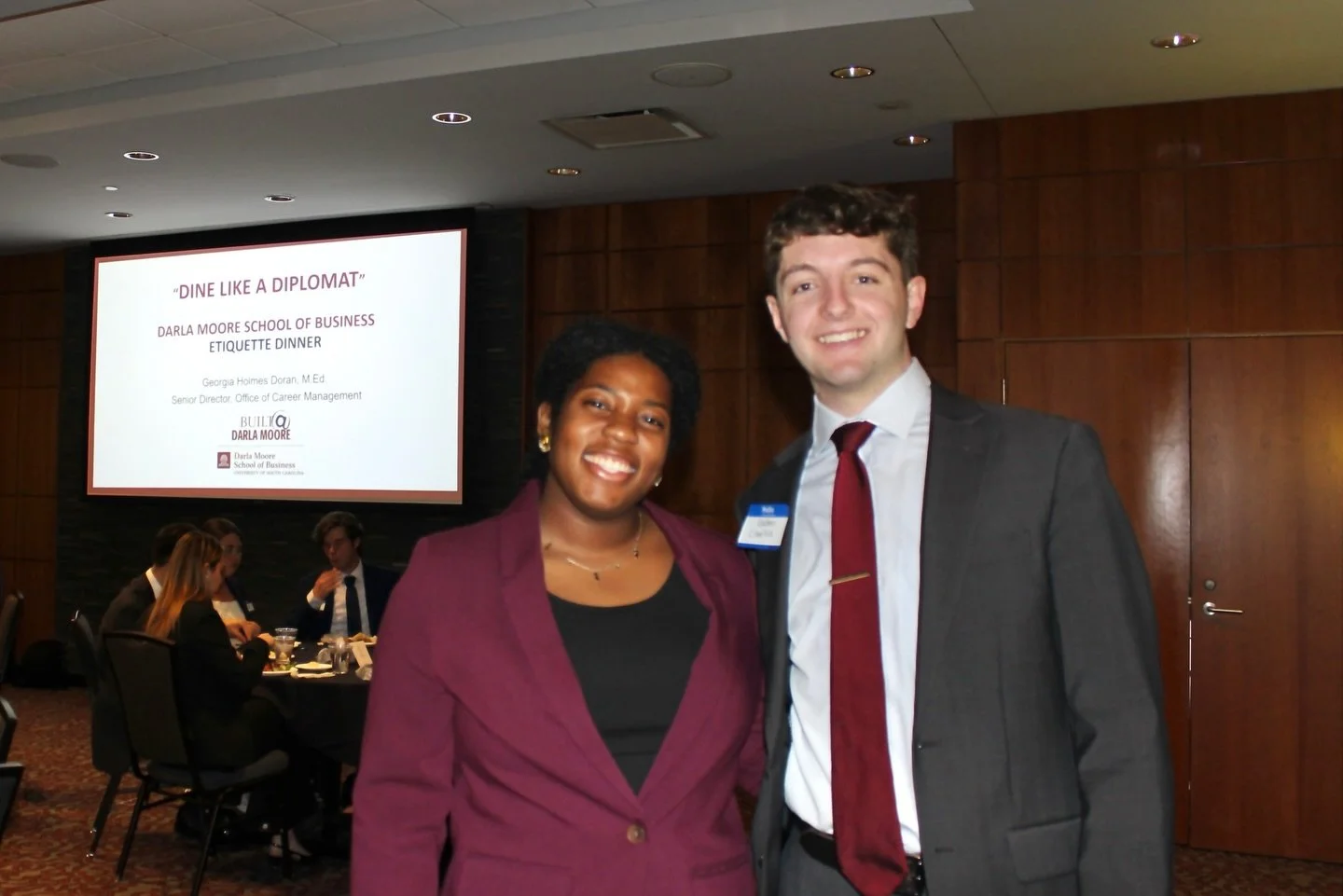 Our Professional Chair, Mikayla Branch, hosted an amazing Business Etiquette Dinner with students from SOU, Delta Sigma Pi, Alpha Kappa Psi, Pi Sigma Epsilon, Phi Chi Theta, and more!

Huge thank you to Mikayla and our Chief Programming Officer, Cade
