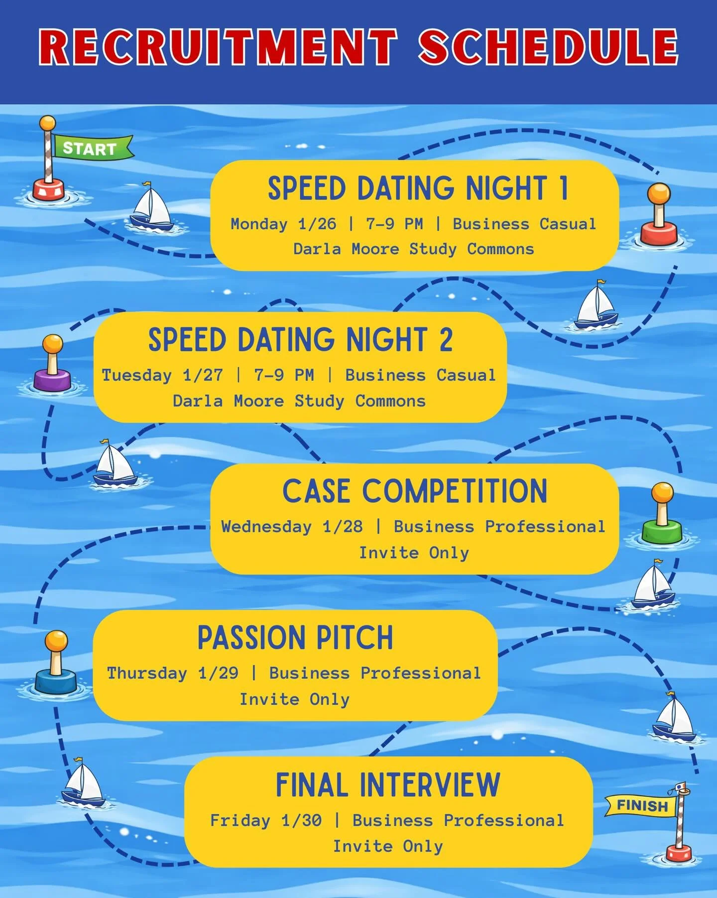 Recruitment is a multi-stage journey, and every event is an opportunity to connect.

Beginning with speed dating on Monday, and concluding with Final Interview on Friday, you will meet the brothers throughout the week, learning about the fraternity a