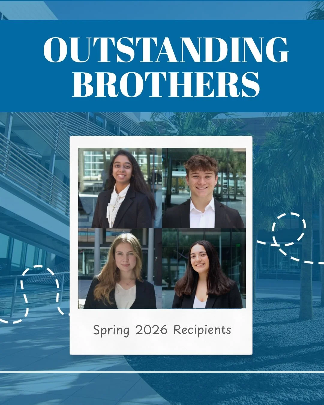 Congratulations to the Spring 2026 Outstanding Brothers!

Voted on by the brotherhood in recognition of the leadership, dedication, and impact they&rsquo;ve made within SOU.