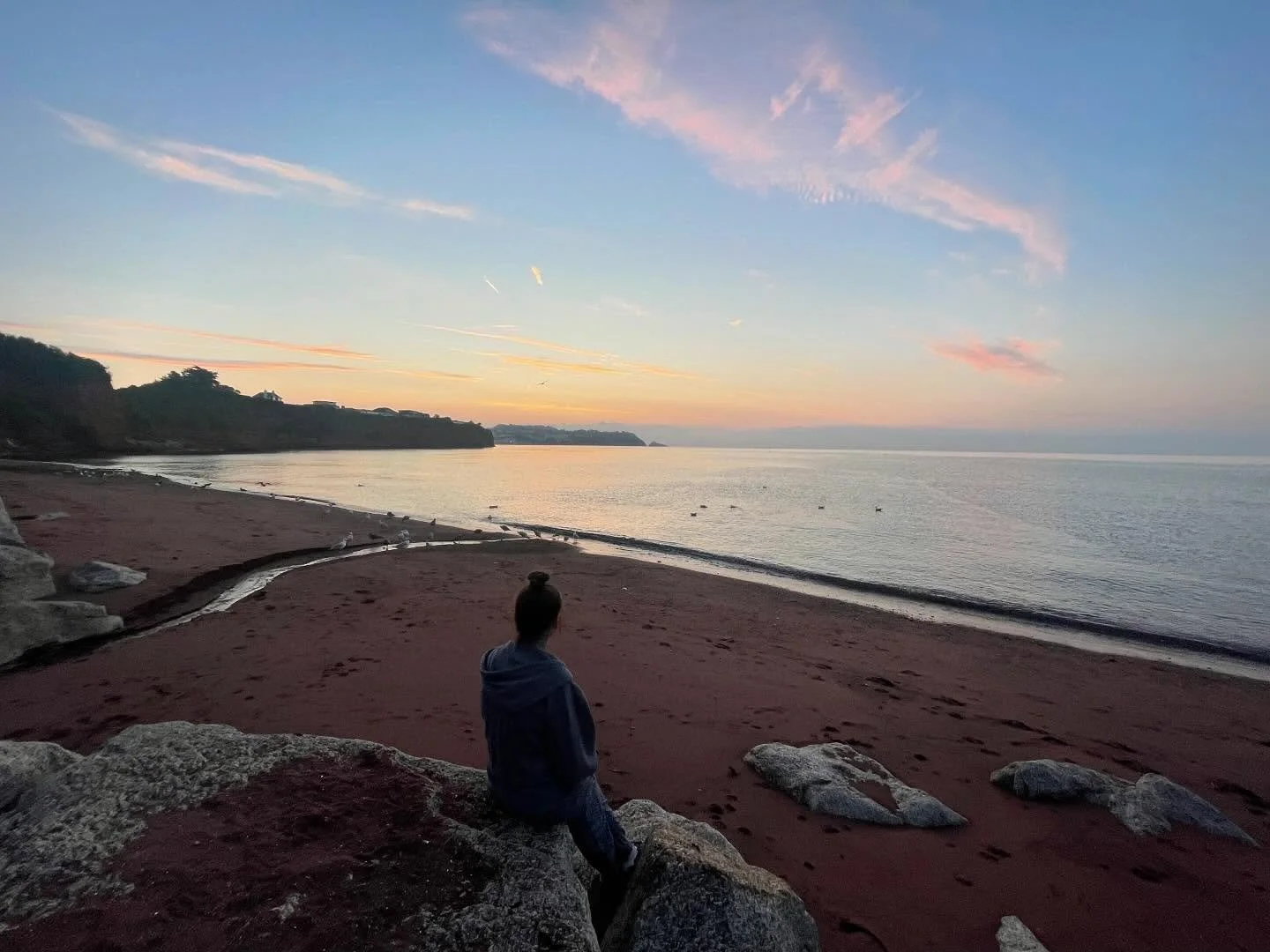 It&rsquo;s taken nearly 8 years of living by the sea to finally wake up for a swim at sunrise. @heidithebeat ❤️