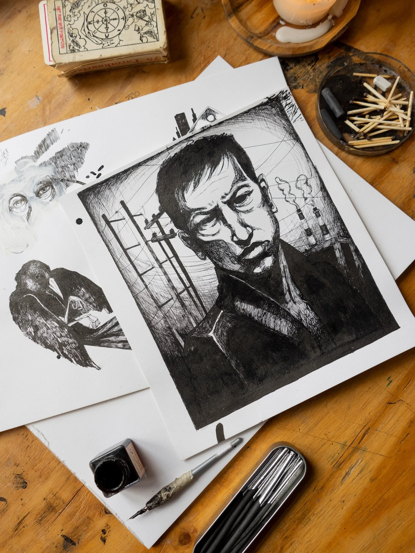 OLD HAUNTS 🌘✨ WHY I NEVER THROW WORK AWAY

A studio clean-up has me uncovering the sometimes unsavoury characters that inhabit my paper drawer, sometimes for years. 

Many unfinished, most unseen.

And yet, I keep them.

As makers, it can be very ha