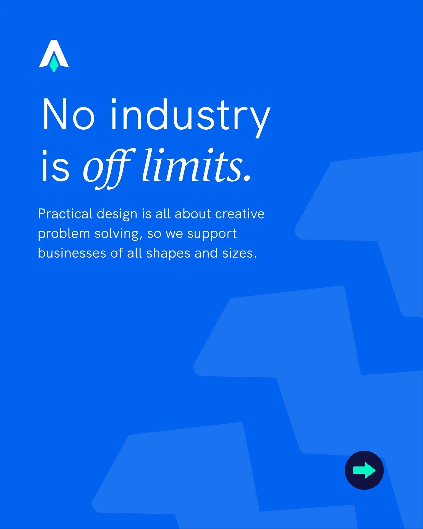 🏢 No industry is off limits 

We work with organisations across a wide range of sectors, from established businesses to growing one's finding their feet. 

Whatever the setting, we focus on the problem that needs solving, applying brand thinking to 