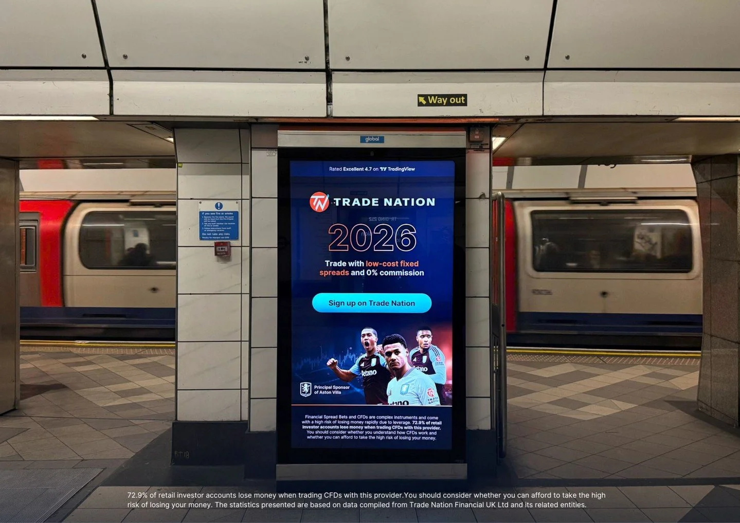 🚇 Work in the wild 

When Trade Nation landed some last-minute ad space across Bank, Canary Wharf and Liverpool Street, they knew where to turn to get these designed and delivered in time for the fast approaching deadline. 

With a clean layout and 