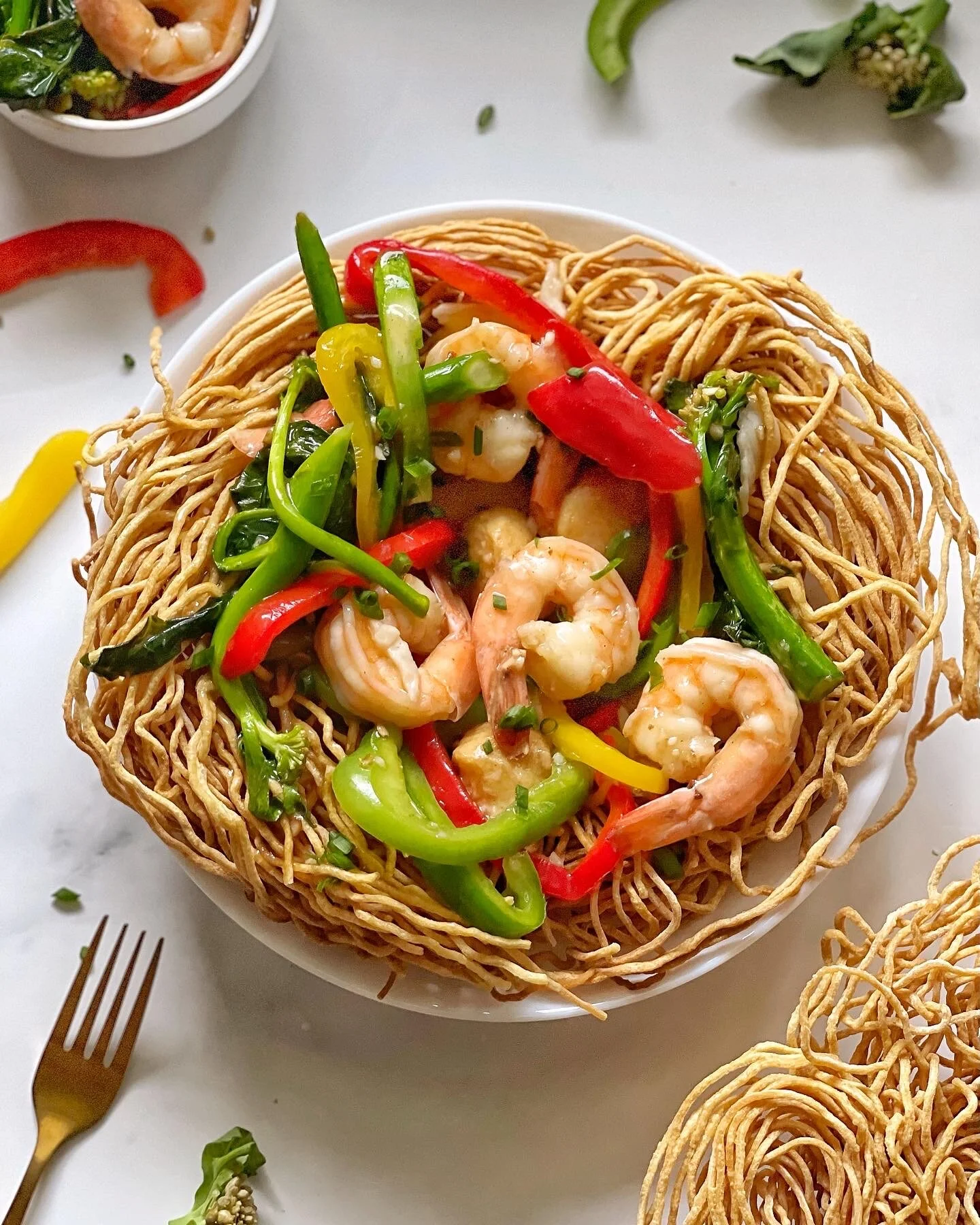 Crispy Birds Nest Egg Noodles — Pete Eats