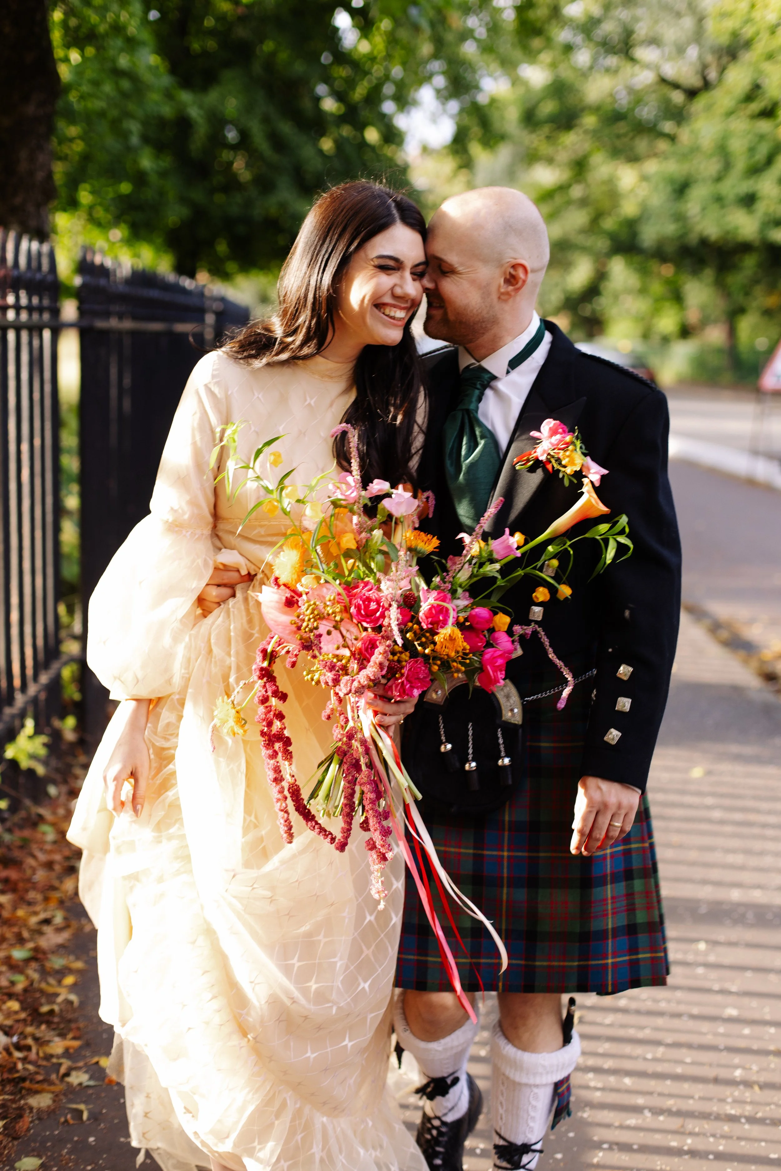 A weird and wonderful wedding at Queens Park Bowling Club, Glasgow with alternative florist, Rook Botanics.