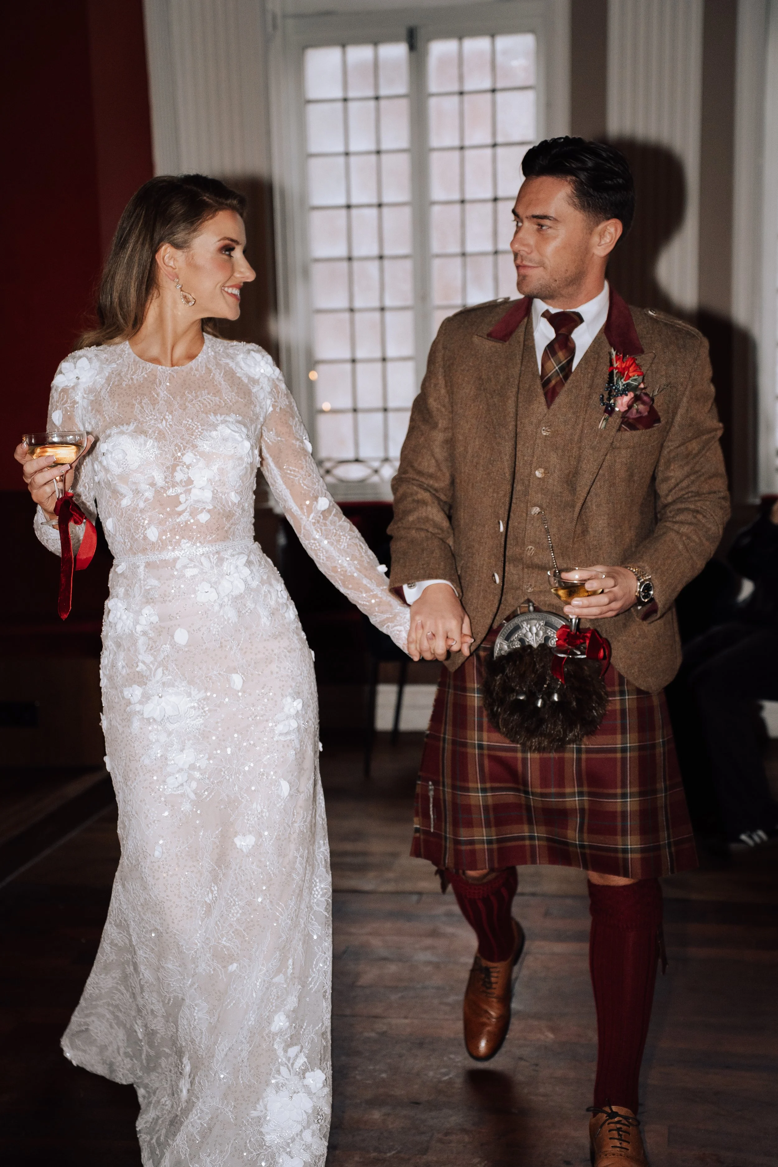 Decadent and vampy wedding photoshoot in Shawlands at The Marlborough with Glasgow florist, Rook Botanics.