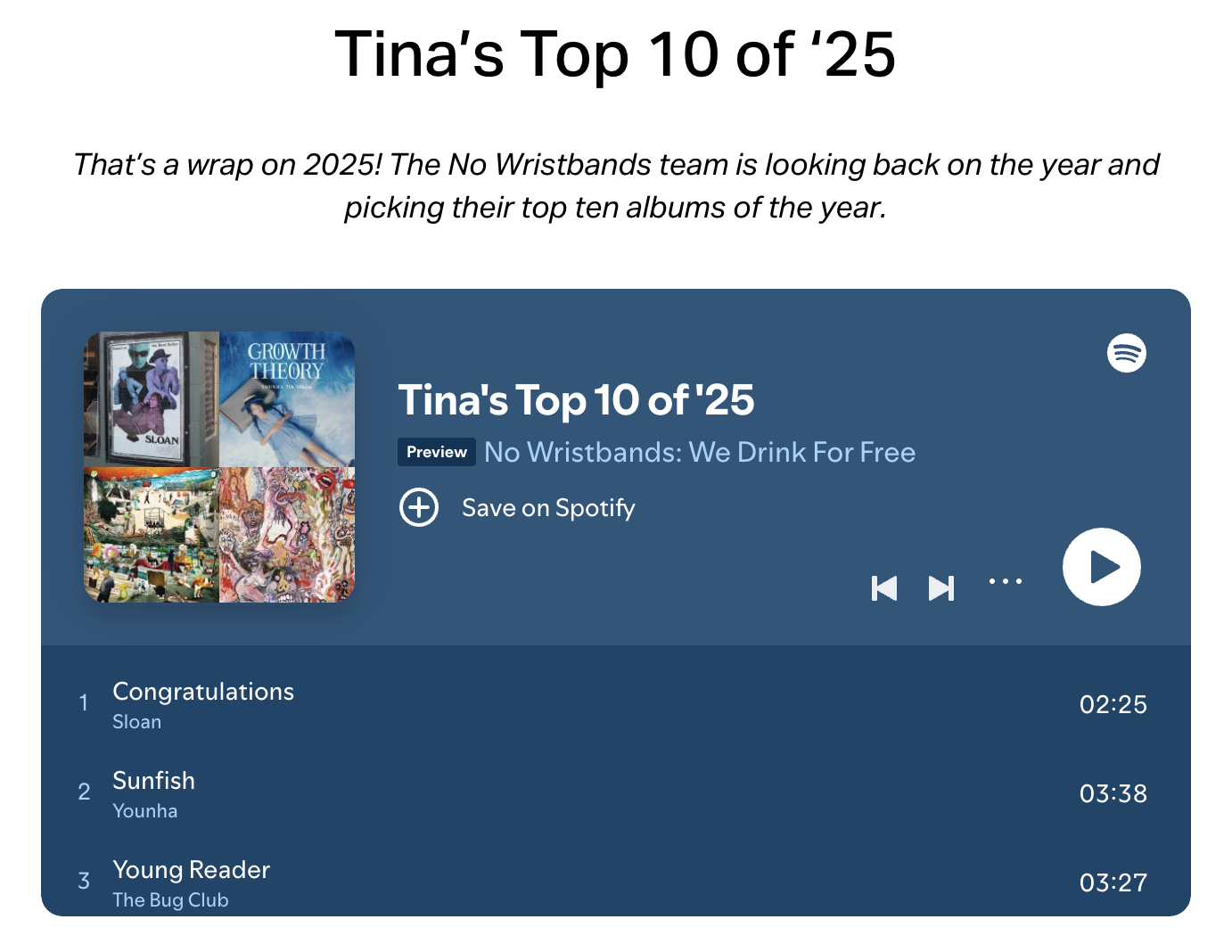 Tina’s Top 10 of ‘25