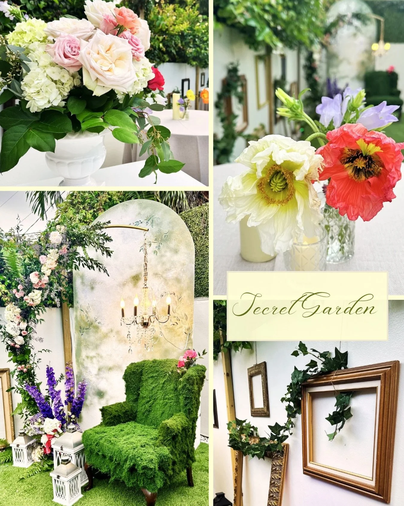 Thanks to some April showers, I finally have a little moment to post event photos from the last month!:)) And what a springtime it&rsquo;s been so far! Rather unusually, I fielded a lot of custom requests. This one for a Secret Garden theme allowed m