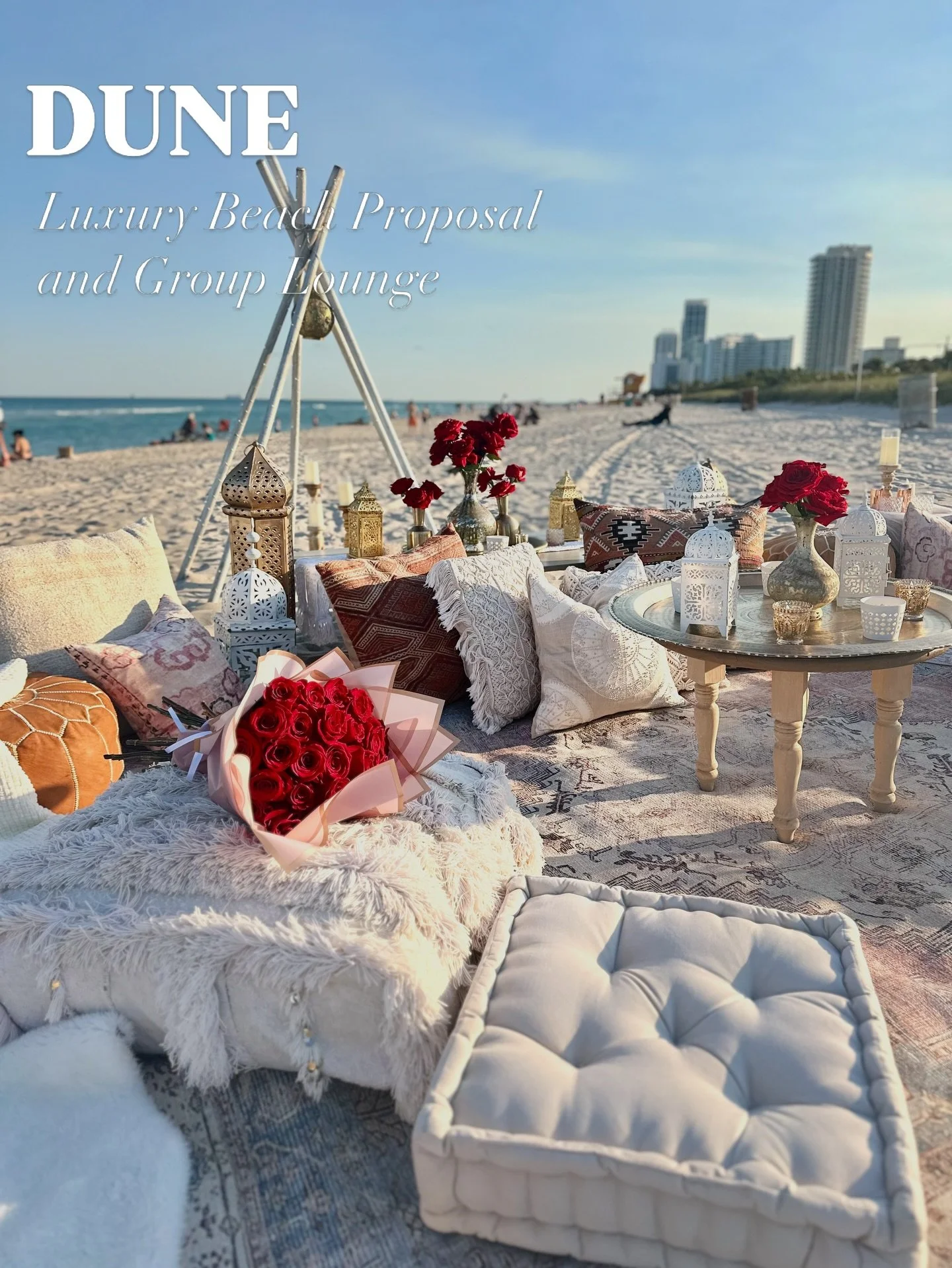 The DUNE proposal and group lounge is one of our signature events. Check out all the details on our website or DM for more info. #miamiproposal #proposalideas #miamilife #luxurypicnic #miamipicnic