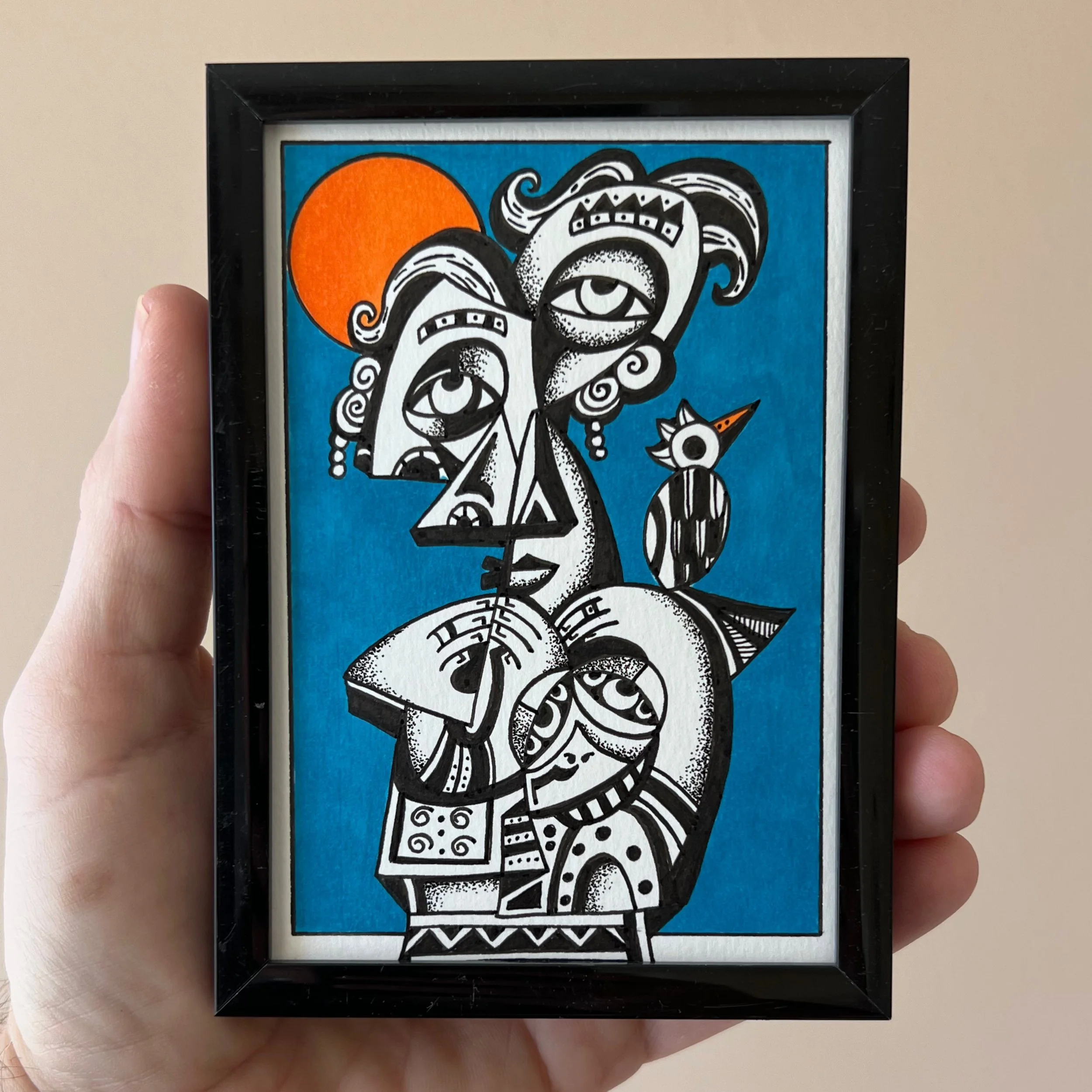 The Sweet Whisper - Original Framed Miniature Art
