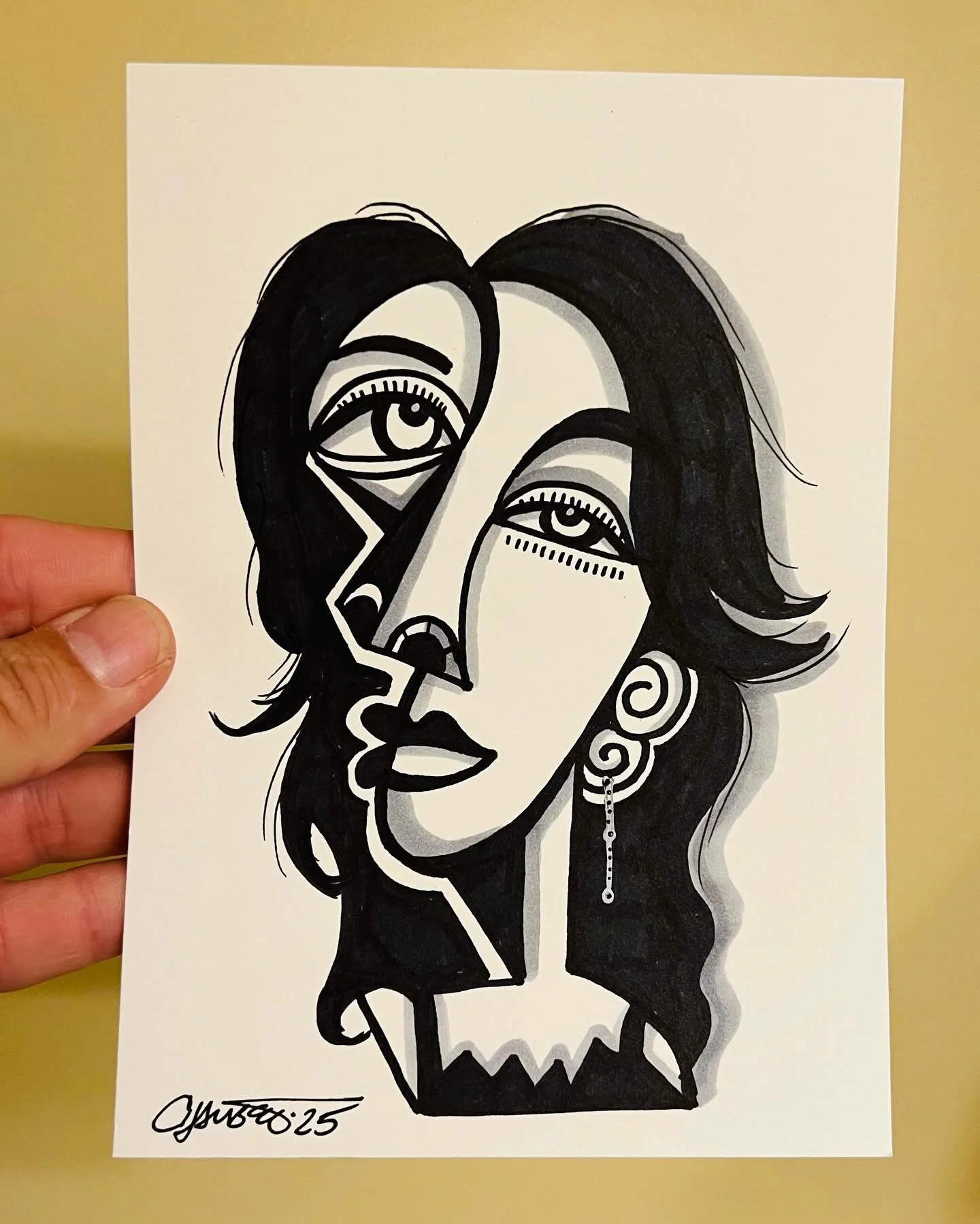 Thought I&rsquo;d share another one of my cubist impression portraits today. With these portraits I&rsquo;m not trying to capture an exact likeness, but just an impression of the person. They are just my cubist interpretation of them. 

I&rsquo;m pla