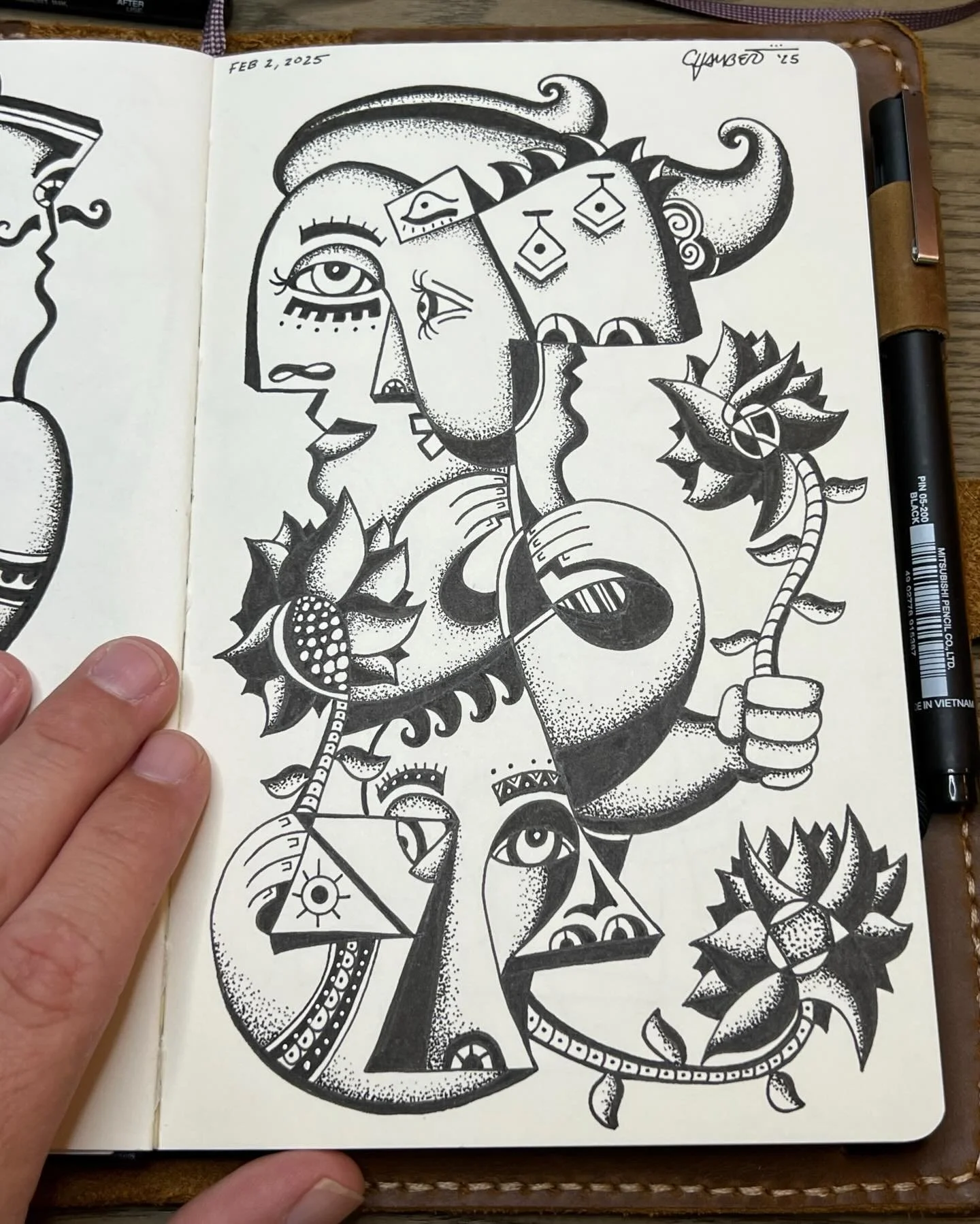 Back in 2017 my life changed when I stated carrying a sketchbook everywhere I went. I still carry one to this day. 

#sketchbook #sketching #cubism #dessin #picasso