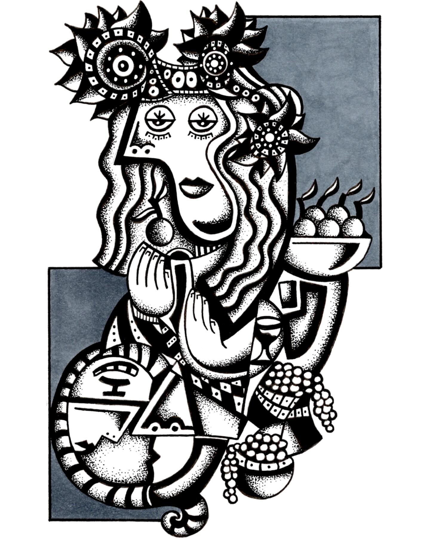 I&rsquo;m finally back creating art again after a super stressful few months. 
____________________________________________________
&ldquo;Harvest of Thought&rdquo;
5x7 inches 
Ink on paper 
c. 2025 

#cubistart #picasso #dessin #cubism #galeriedart