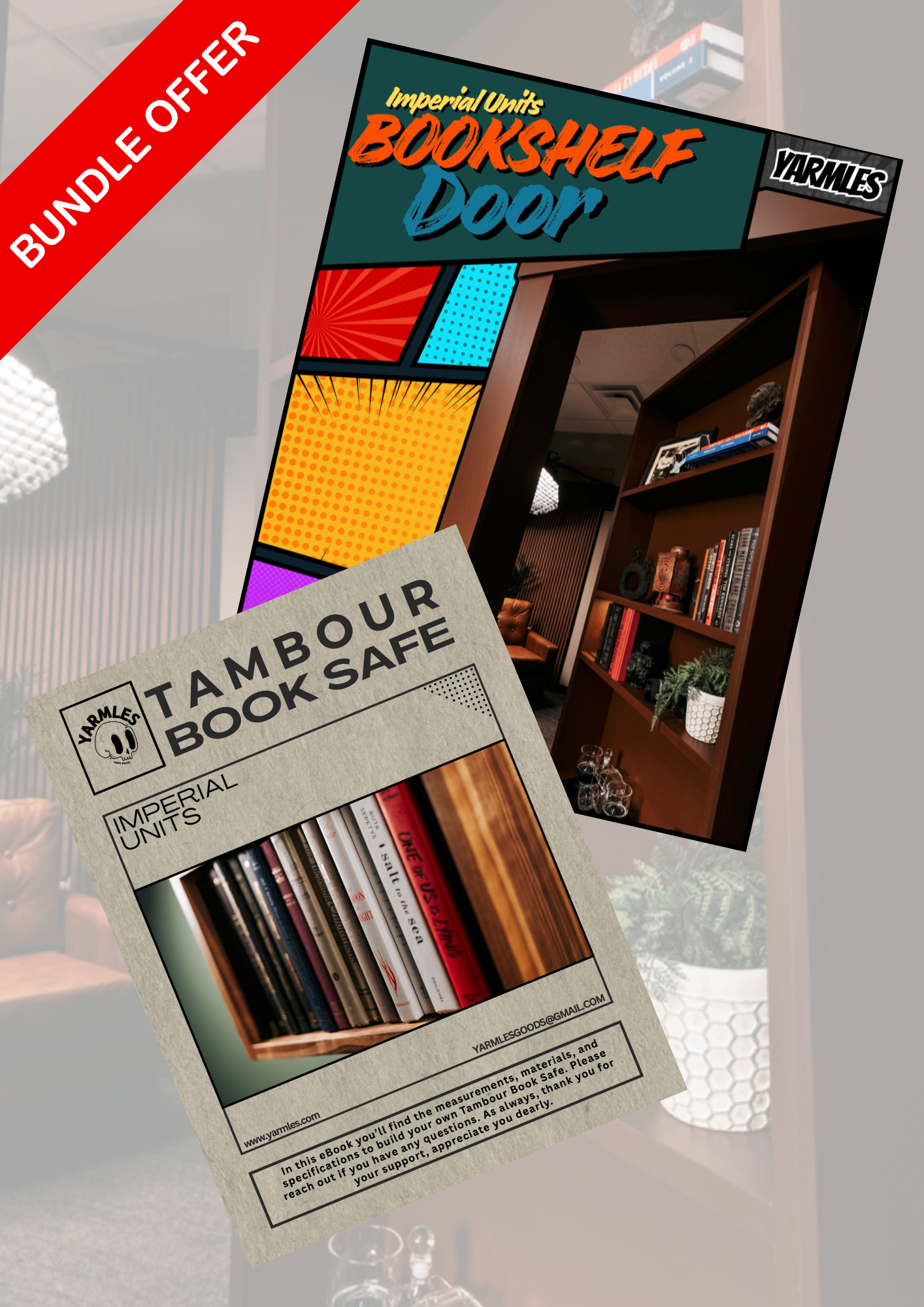 Hidden Bookcase Door Drawings Bundle