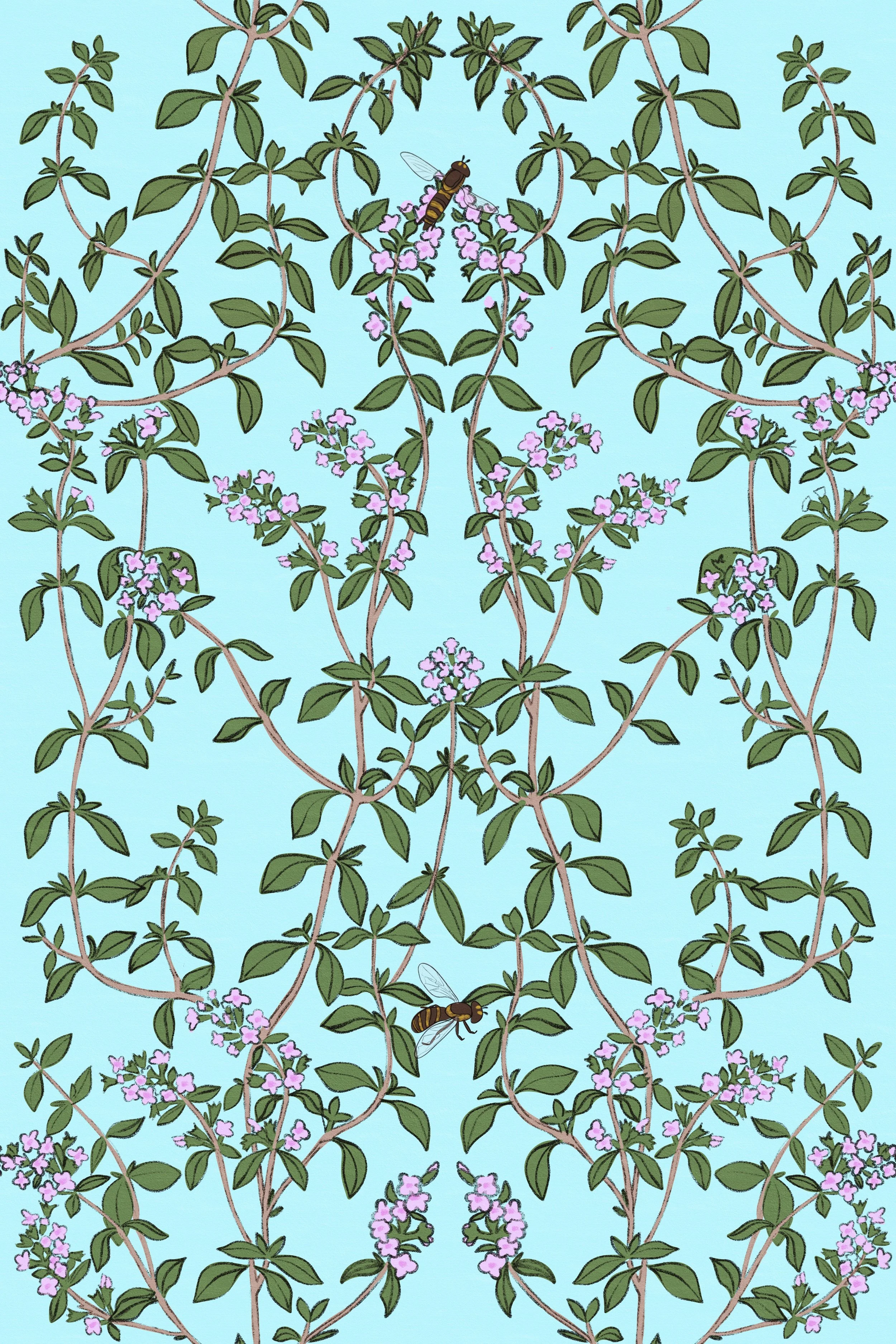 craftedpear-thyme-to-bloom-trailing-vine-hoverflies-aqua.JPEG