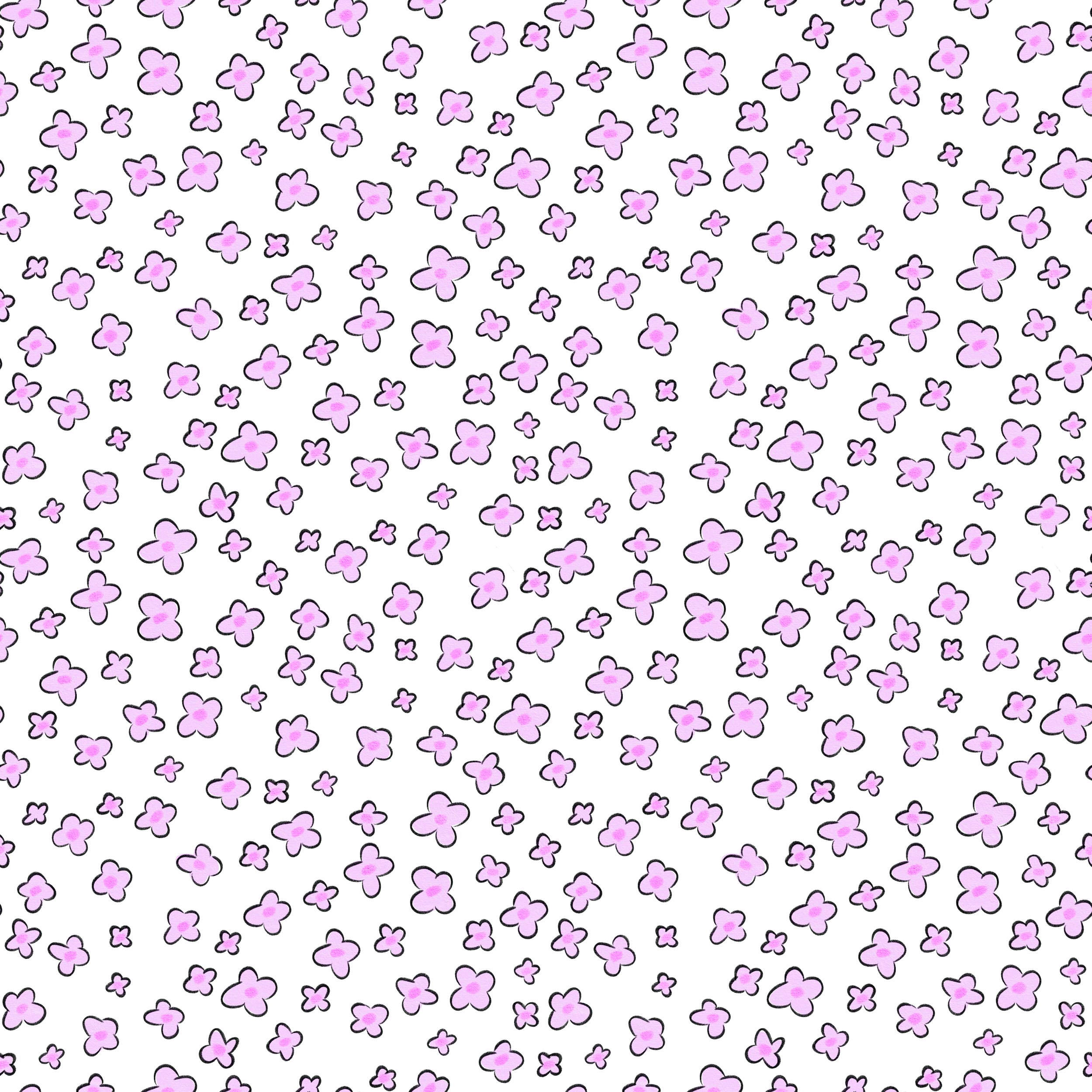 Thyme Blossoms Scattered Pink White Hand Drawn Botanical Floral.JPEG