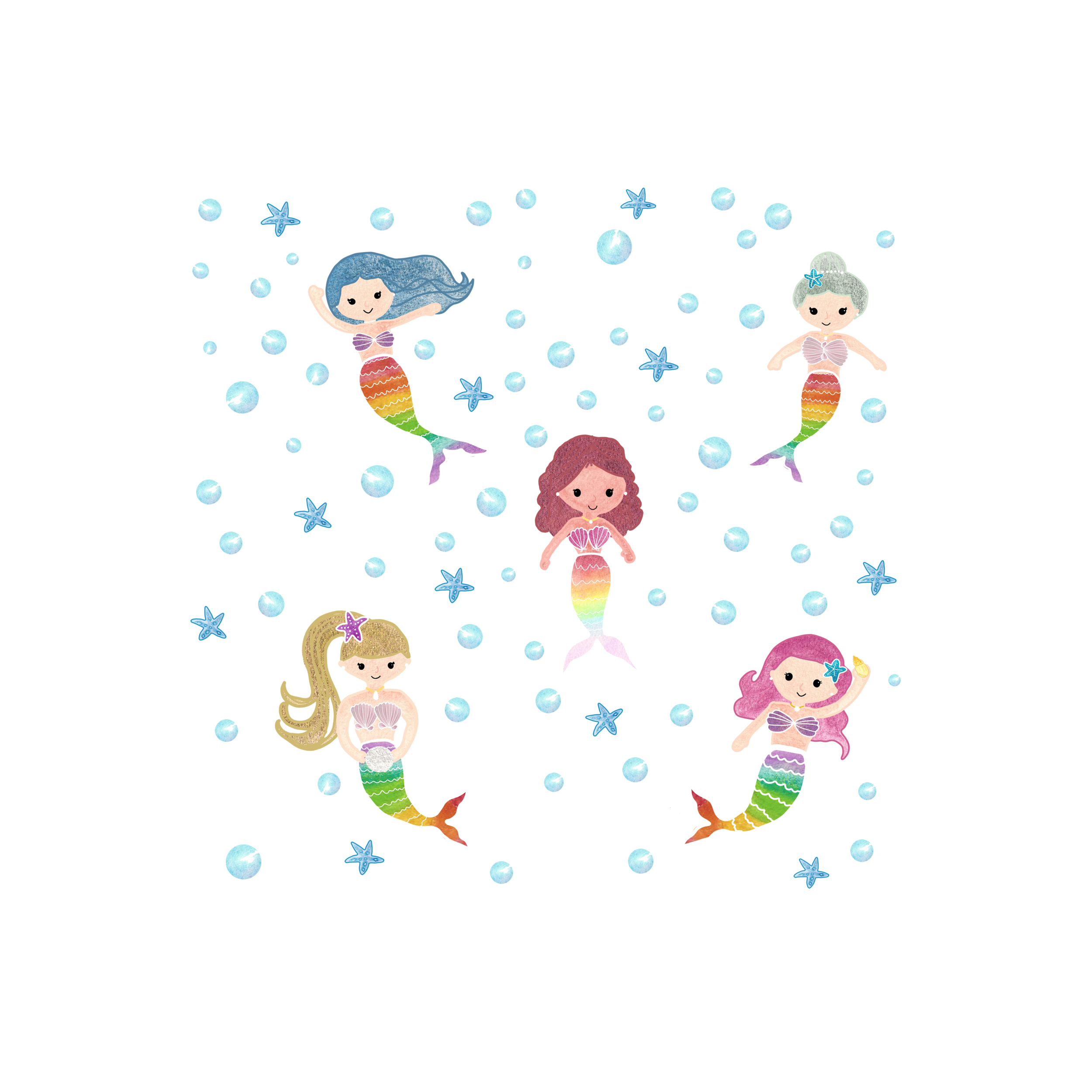 Rainbow Mermaid Pattern Tile