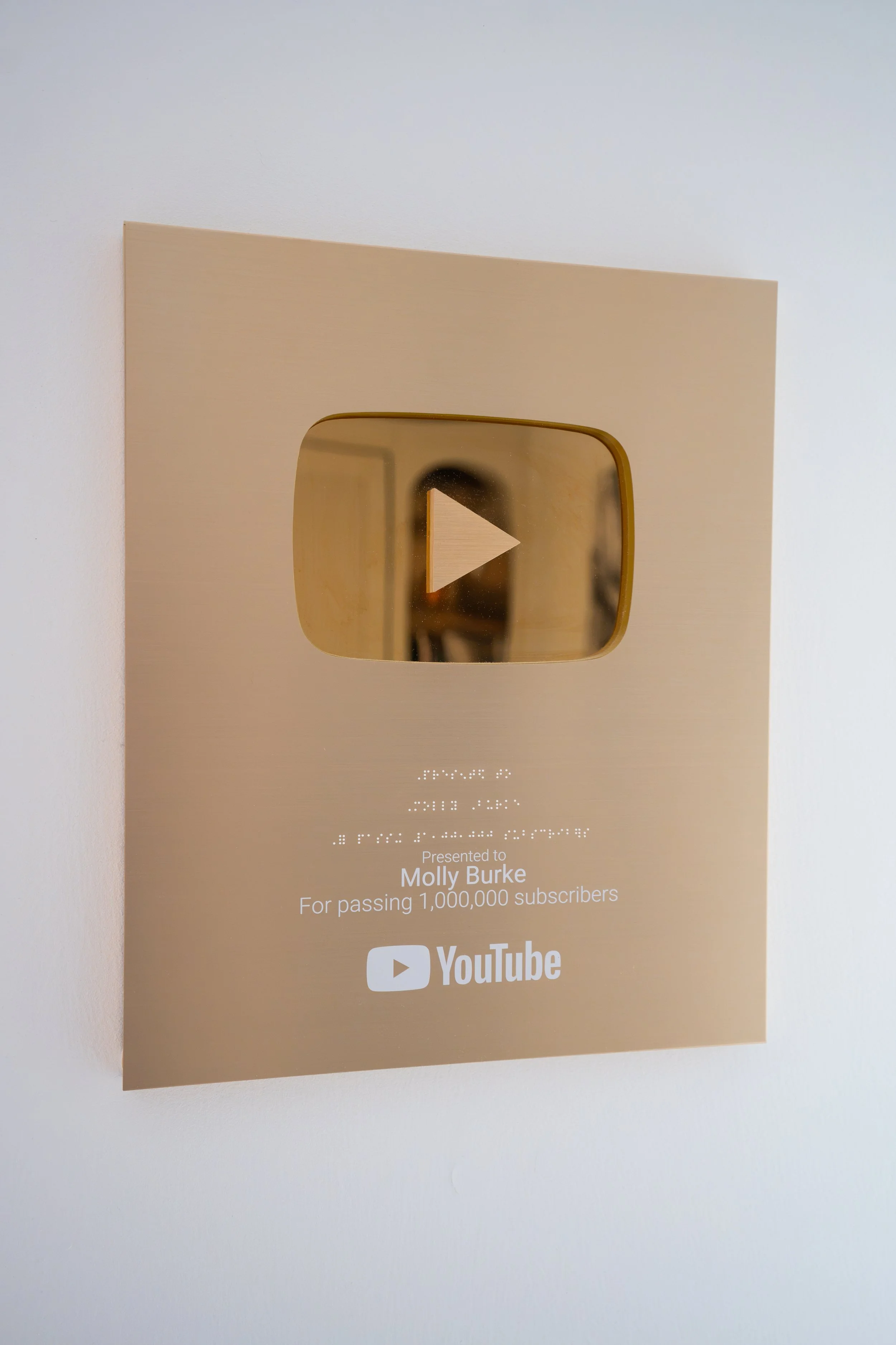 Youtube 1 Million Subscriber Plaque