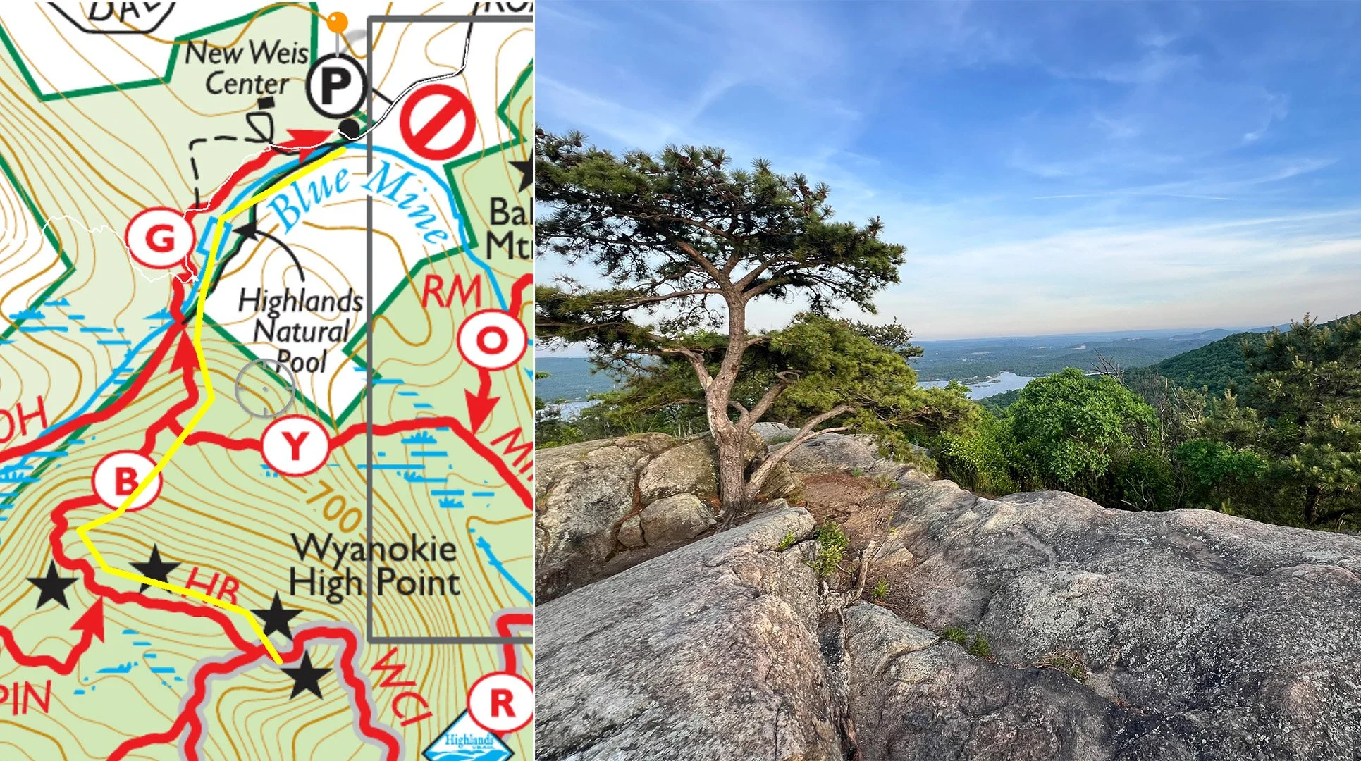 High Point at Norvin Green (2.25 miles) - Probably the best view in all of Ringwood! Use the Snake Den Rd parking lot - 800 ft elevation