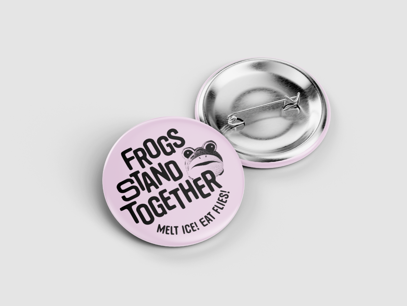 Frogs Stand Together Pin
