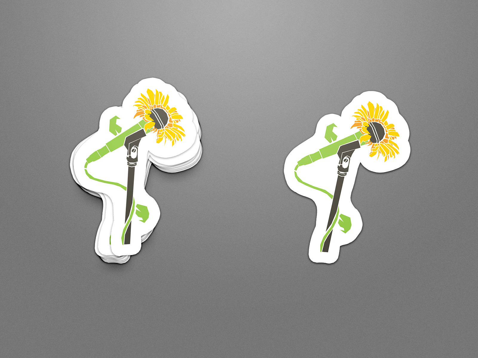 Donors who pledged $10 or more got these limited-edition Fund Drive Swingin' Sunflower stickers.
