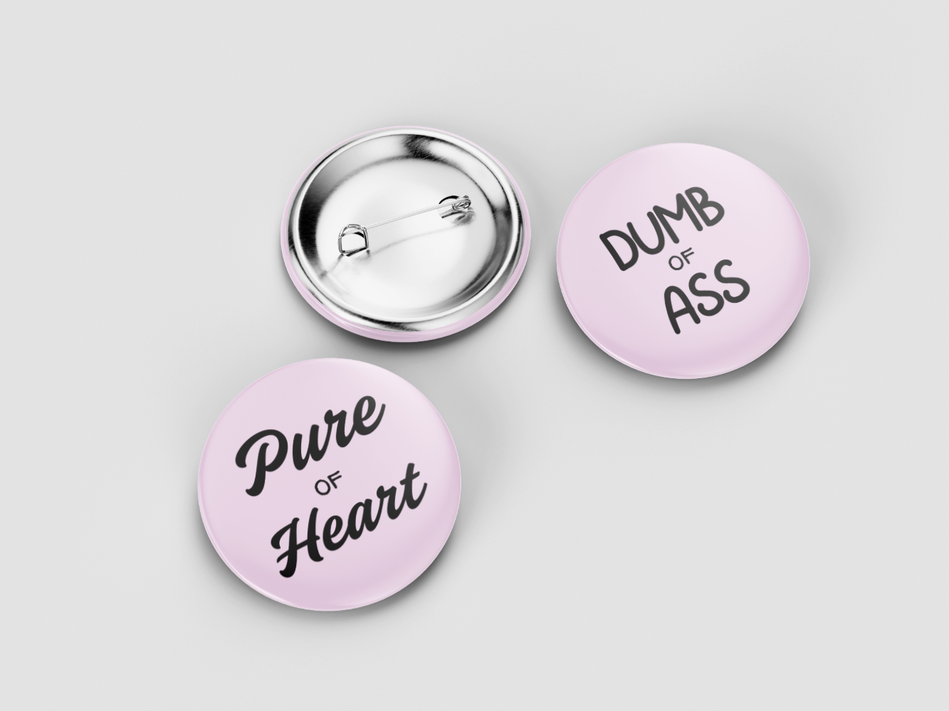 Pure of Heart / Dumb of Ass 2-Pin Set