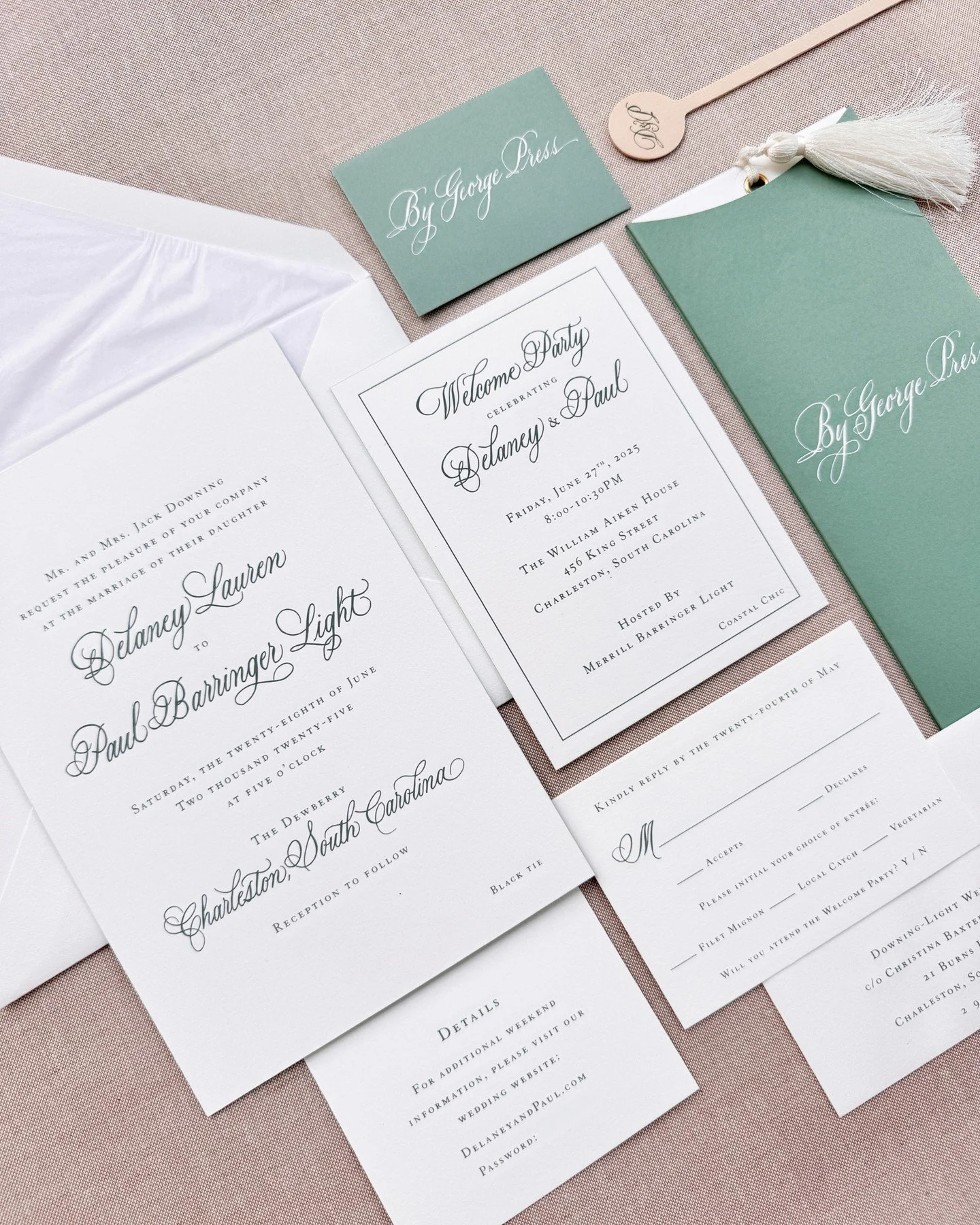 Delaney &amp; Paul 🌿 

@christinabaxterweddings
@graceedmondscalligraphy
@elizabethporcherjones
#weddinginvitations #weddingstationery #stationery #weddingpaper #weddinginspo #charlestonweddings #engravedinvitations