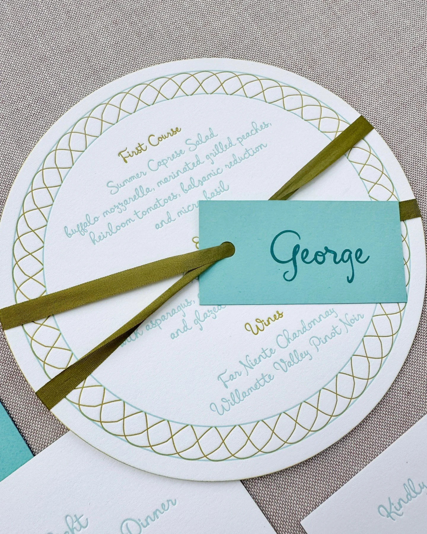 Such a fun rehearsal dinner menu! @christinabaxterweddings 

2 color letterpress + die cut + edge paint + embellishments

#weddingpaper #weddinginspo #weddinginspiration #weddingstationery #weddingmenu