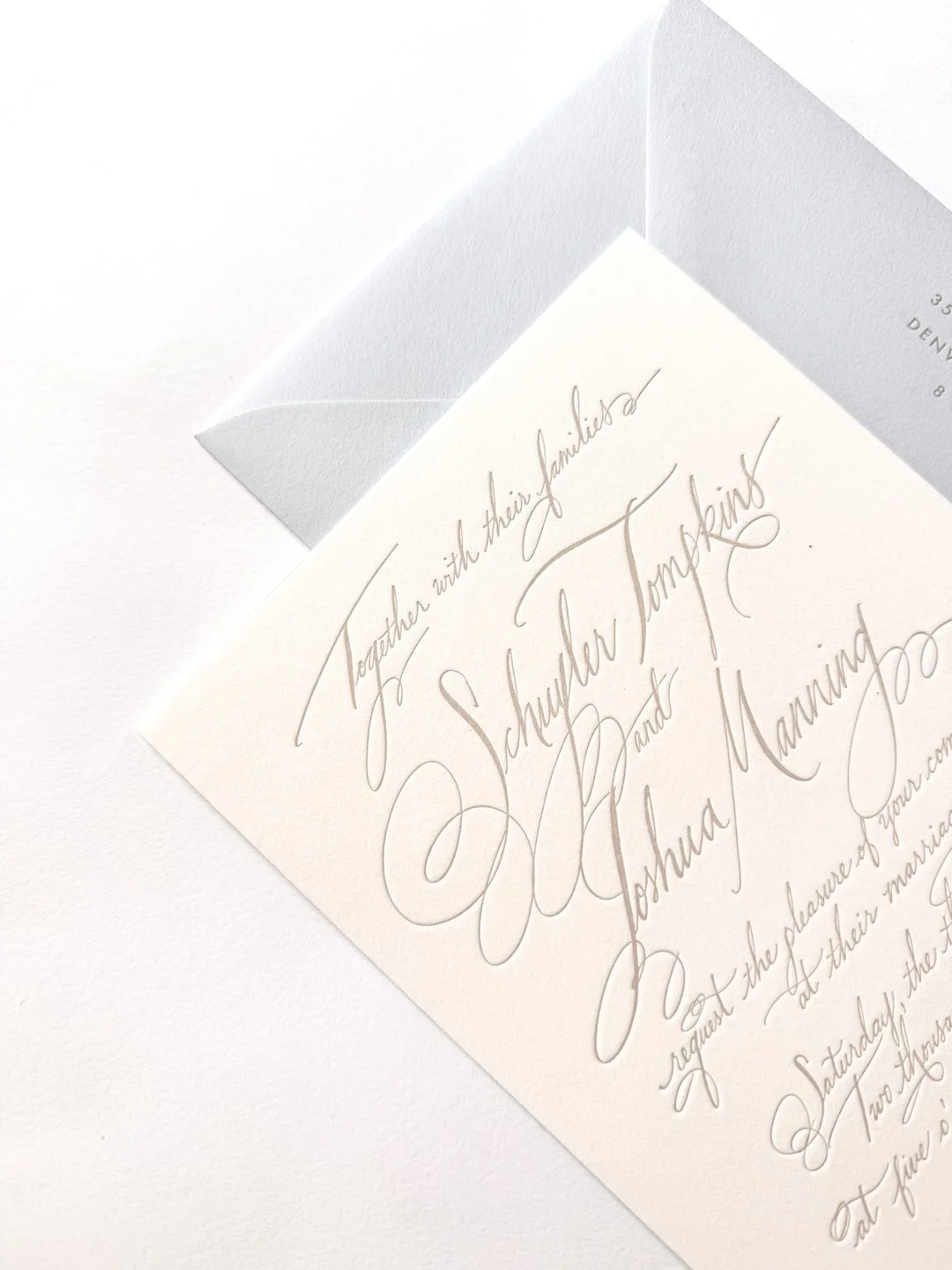 Schuyler and Josh for @daviniaselfridgeevents 

#invitation #letterpressinvitation #weddinginvitation #weddinginspo #letterpress #calligraphy #luxuryinvitations