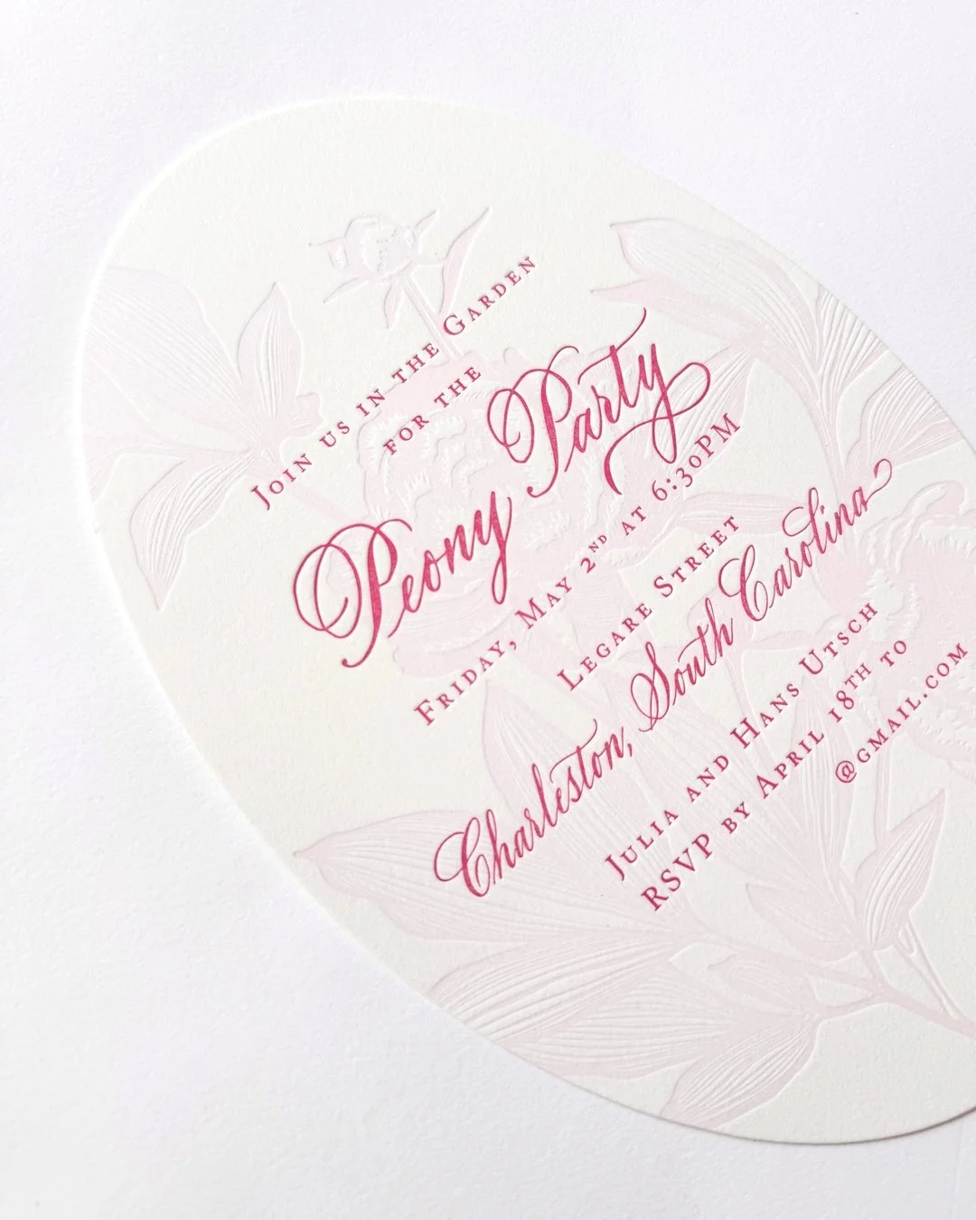 Peony season 💕🌸

#invitation #invitations #letterpress #diecut #letterpressinvitation #diecutinvitation #blindpress #charlestonsc #peony #weddinginspo #stationery