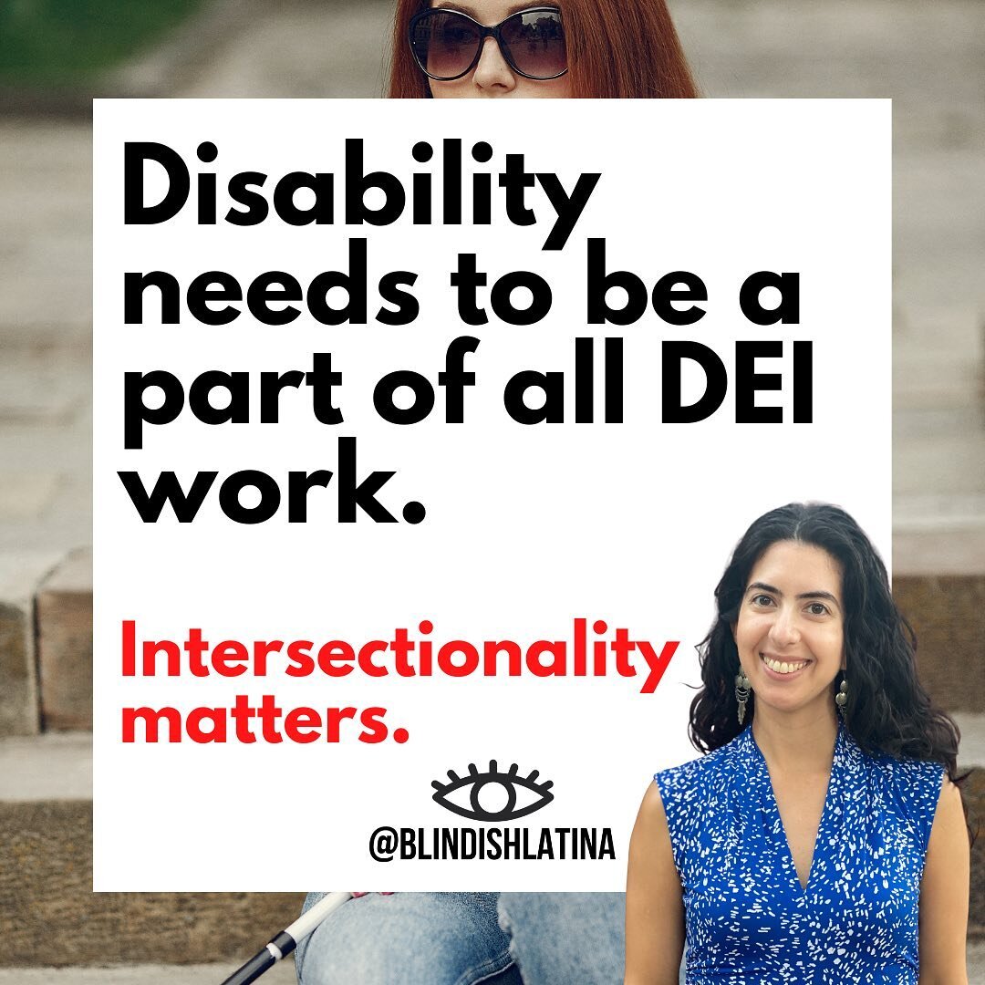 Disability NEEDS to be a part of all DEI work 🎙

Intersectionality matters.
 Let&rsquo;s begin. 

Corporate DEI work has often focused mainly on race and gender. 

When I share that companies need to prioritize disability within DEI work, it&rsquo;s