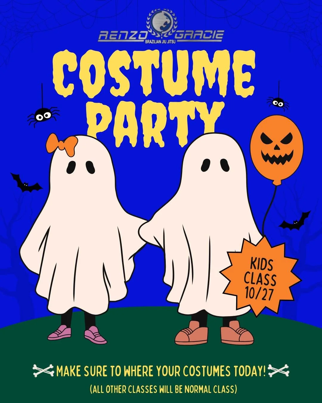 Trading arm bars for candy bars today! 🍬🎭 Kids class costume party starts at 5PM!
No training &mdash; just tricks, treats, and lots of laughs! 🎃👊
Make sure to where your costumes!!

(All other classes will be regular class)