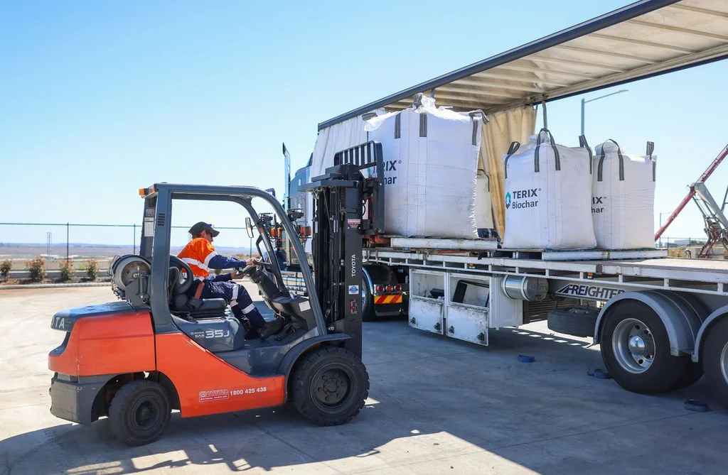 Terix Biochar being loaded for delivery