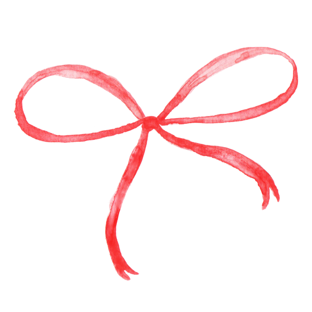 A red bow graphic, represents that animal communication sessions can make a great gift for family and friends.