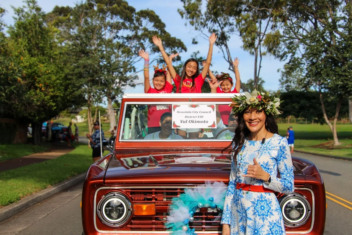 It was a joy to participate in the annual Mililani Christmas Parade!

It was wonderful to see everyone come out and celebrate the Christmas spirit, from the decorated cars to the smiling keiki and all the community support that makes this event so sp