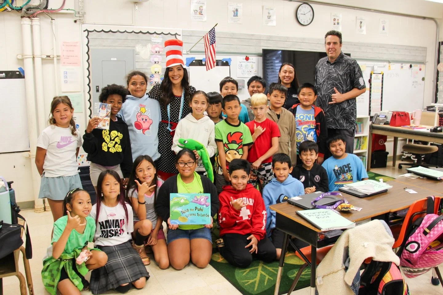 Mahalo to Principal Neil Blomberg for the invitation to read to the students at Kanoelani Elementary School for Read Across America!

It&rsquo;s always a pleasure to be back in the classroom with excited keiki. Their energy, curiosity, and love of le