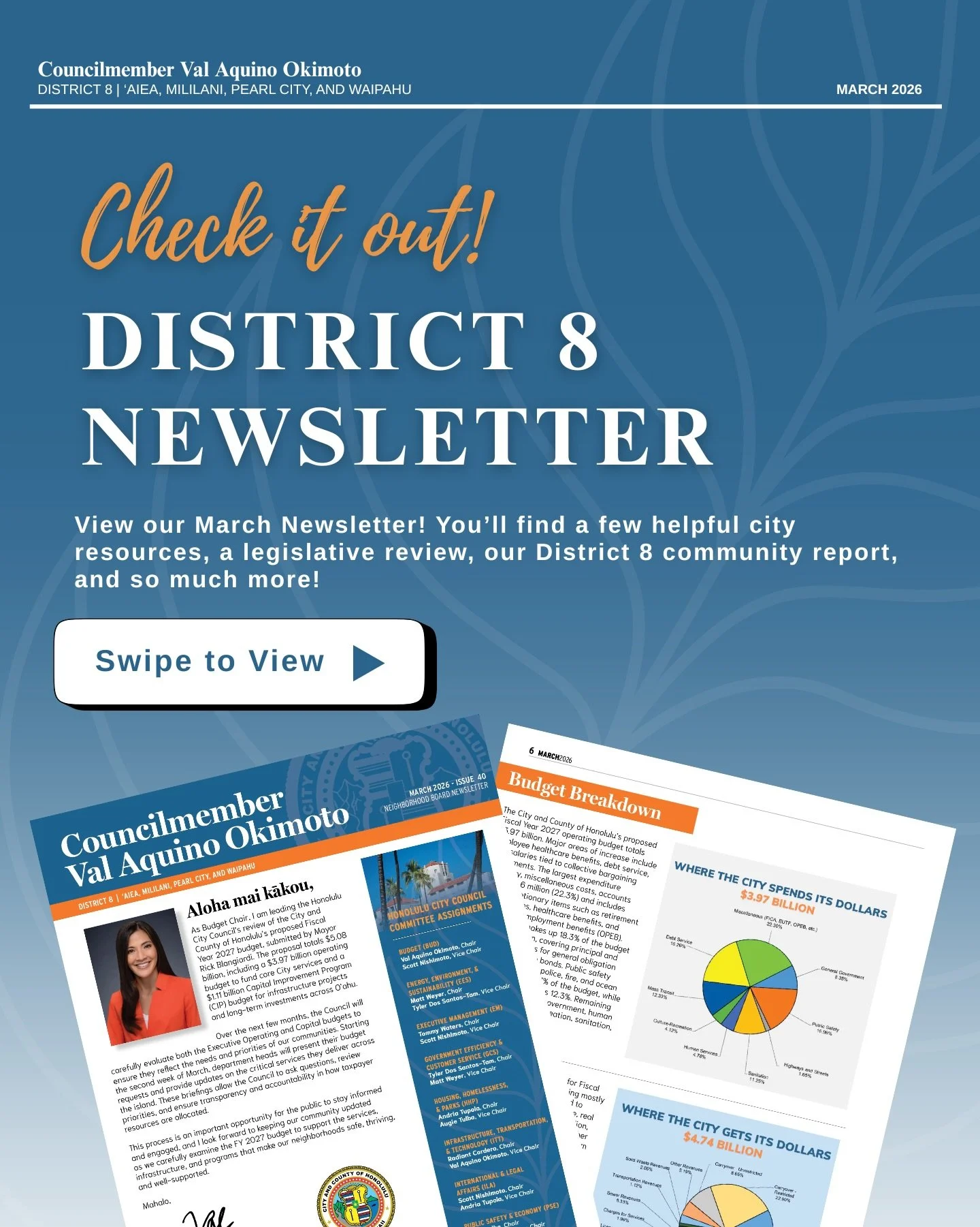 CHECK IT OUT! Our District 8 March Newsletter is here! ⛅️🌺

Inside, you&rsquo;ll find helpful City resources, a legislative review, and our community report, to name a few. We&rsquo;ve also added new sections, including District 8 community updates 