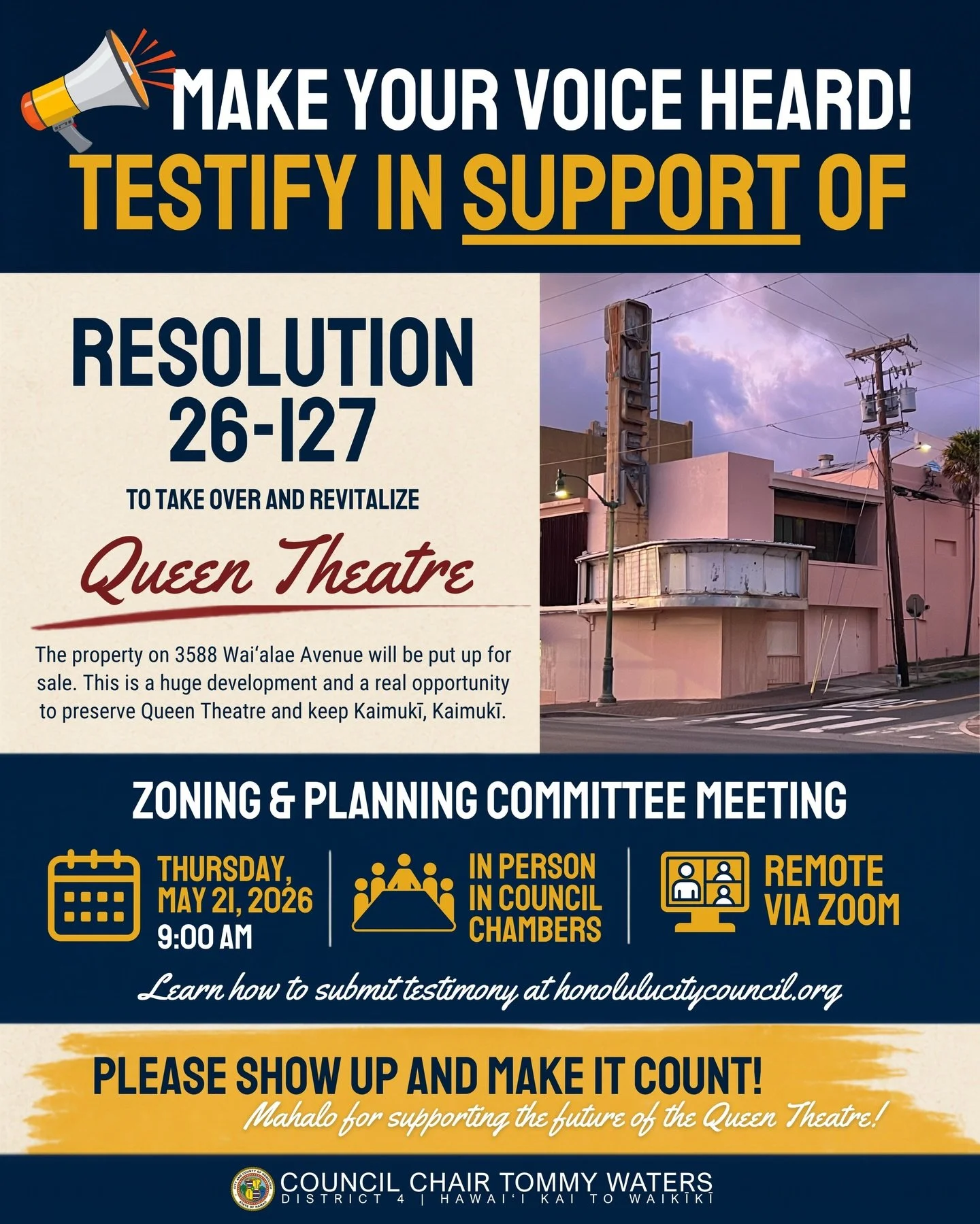 The future of the historic Queen Theatre is at a critical turning point &mdash; and we need our community to show up, make our voices heard. The property is now being put up for sale, creating a rare opportunity to preserve this important community l