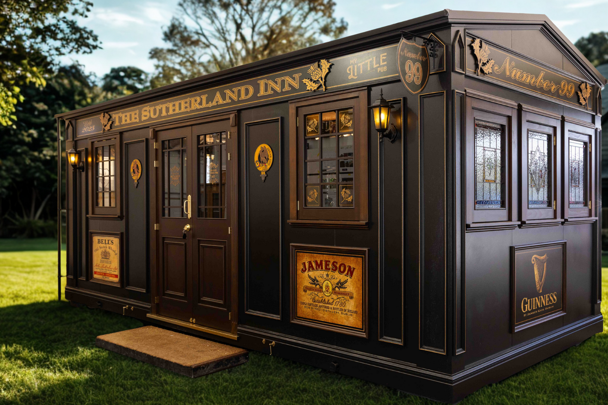 A Little Pub or bar in a backyard garden