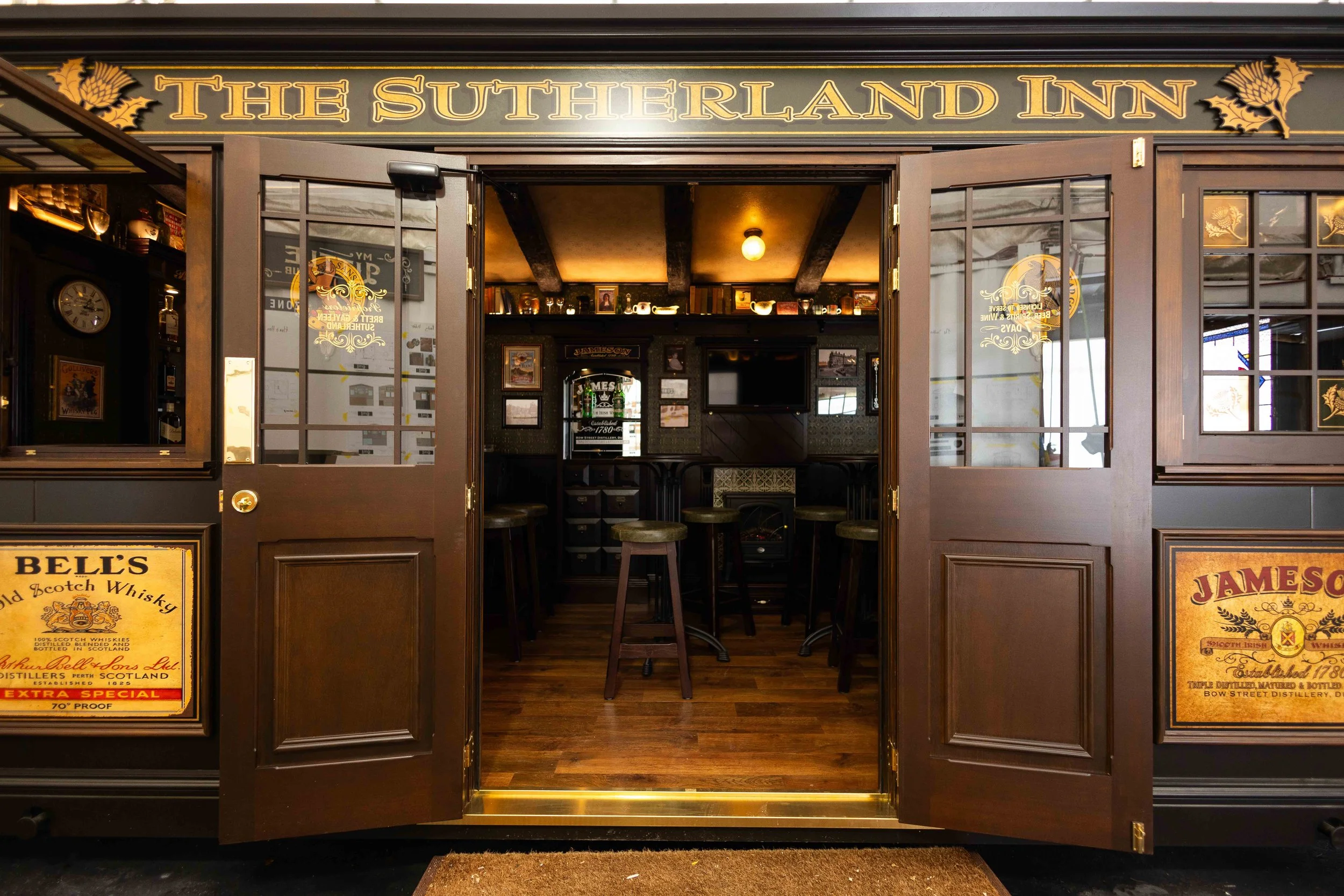 Looking inside a Little Pub to the bar