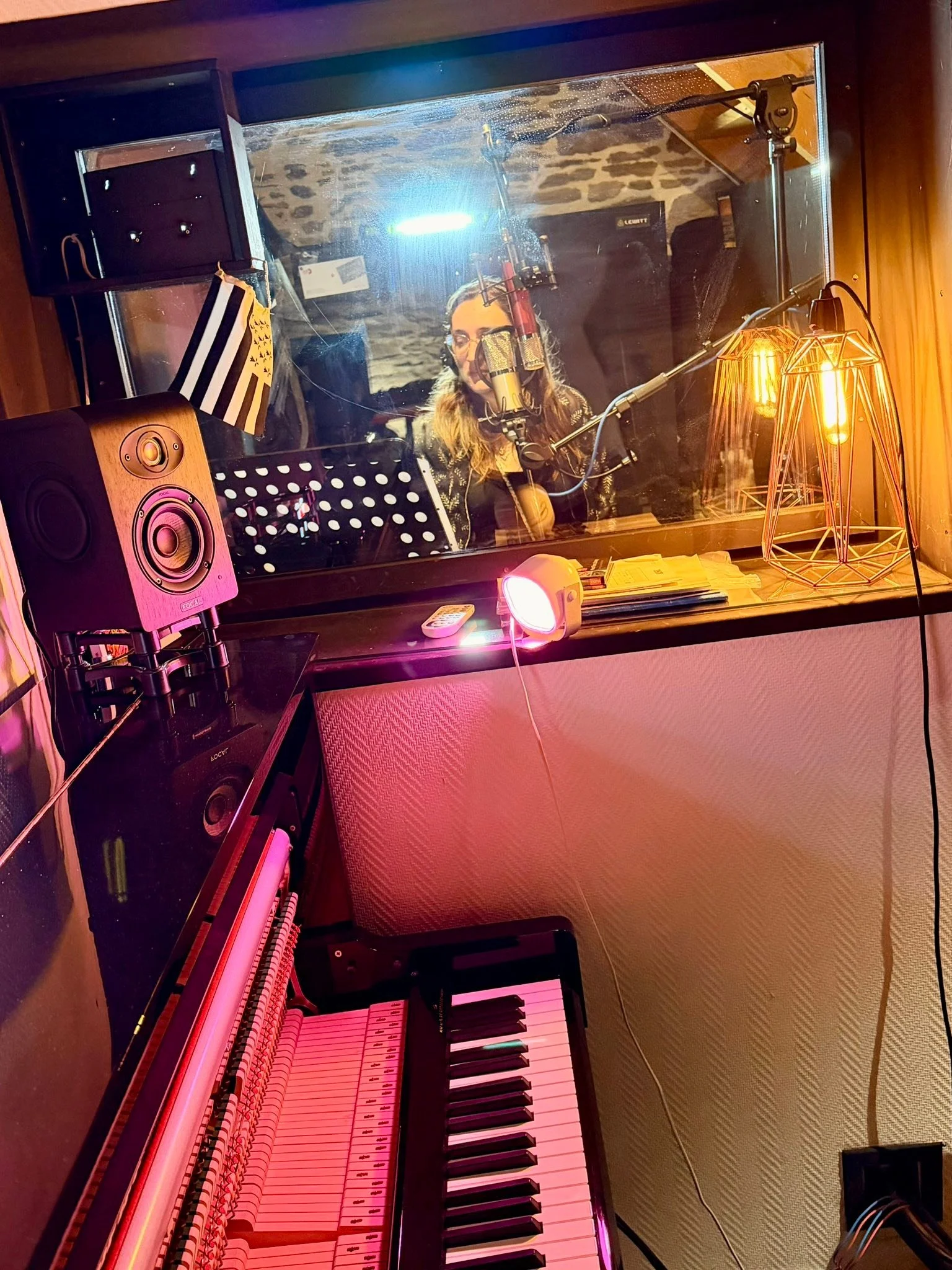 Recording night now with Marie Tournelle (singer) and Eliott Carpentier (sound engineer)
For a dEB song

At Indelible records - Indie music label